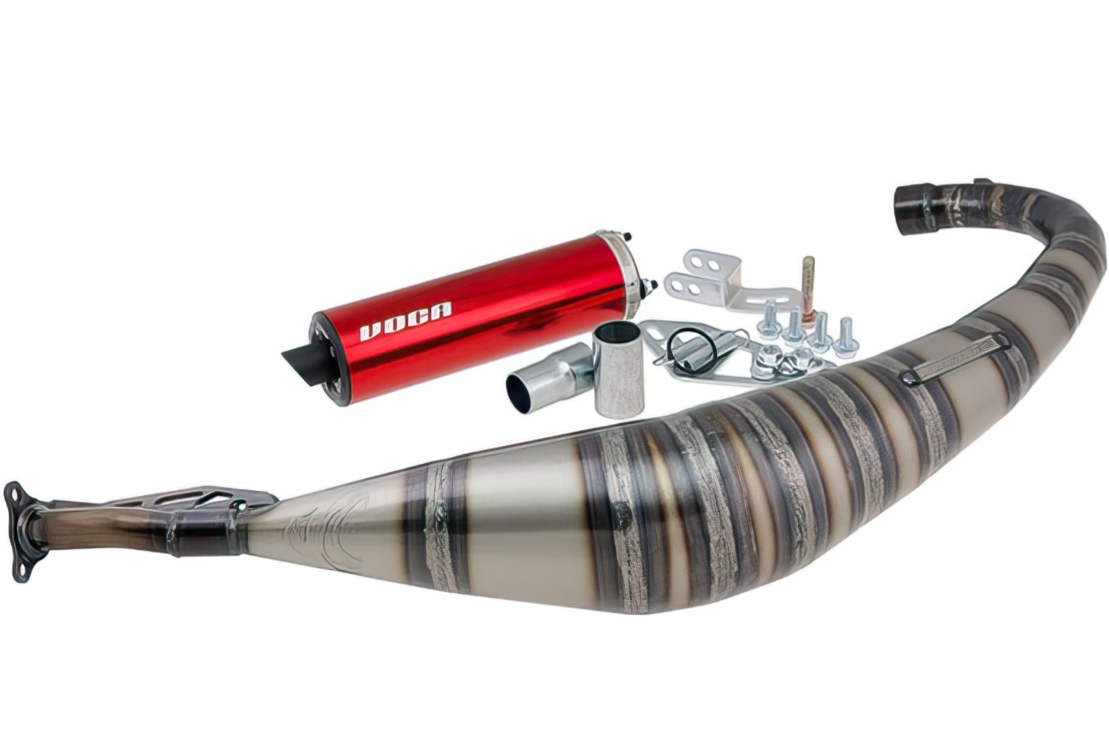 VCR-RD25188/RE Marmitta VOCA Rookie 50 / 70cc, Minarelli AM6, Silenziatore rosso