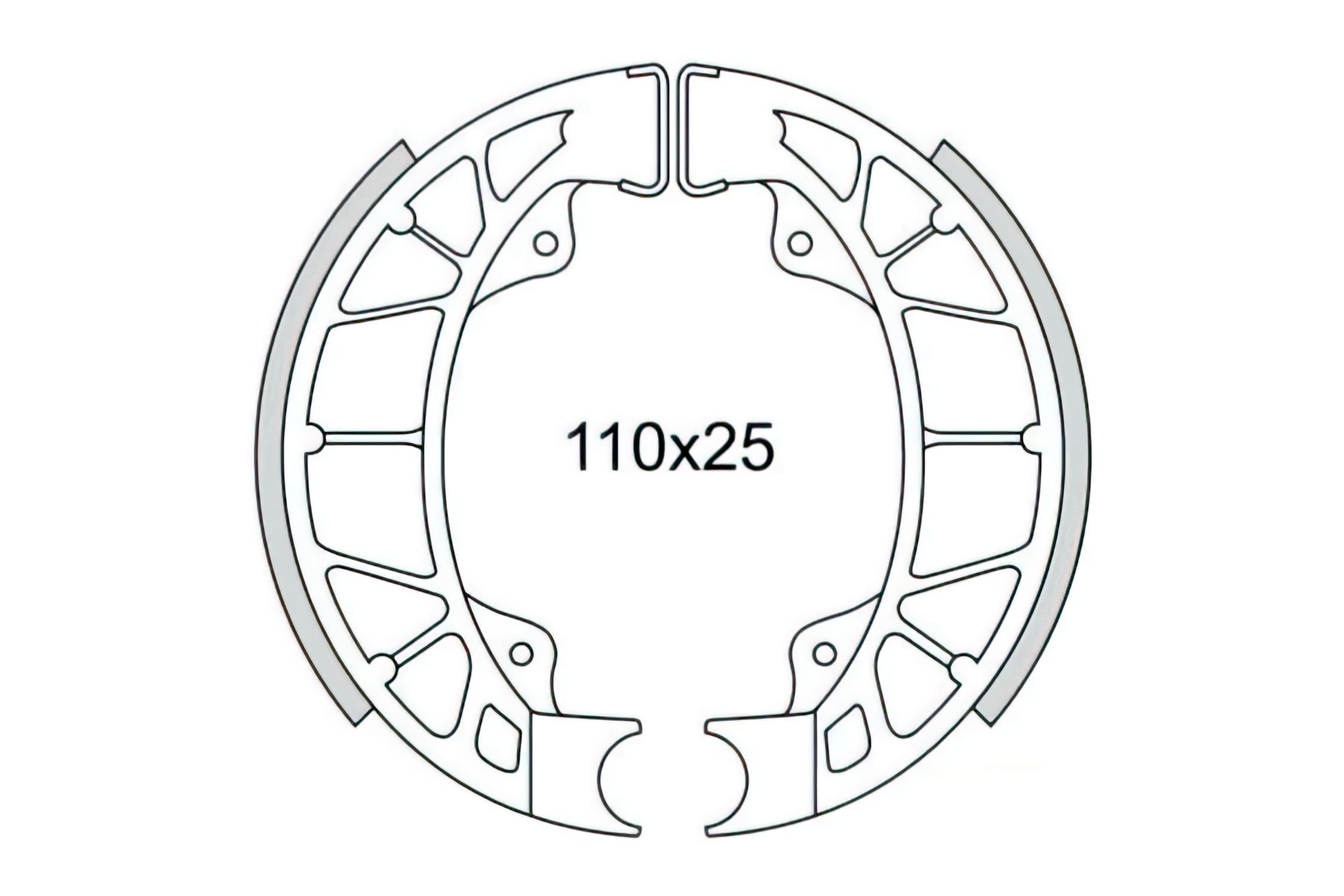 CGN493267 Ganasce Freno posteriore Doppler Grimeca (110x25) Piaggio Typhoon / Stalker / NRG