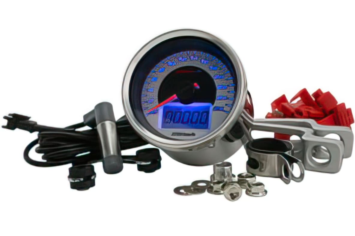 KO-BB641B31 KOSO D64 Chrome Style Speedometer, Chrome Display, 260 km/h