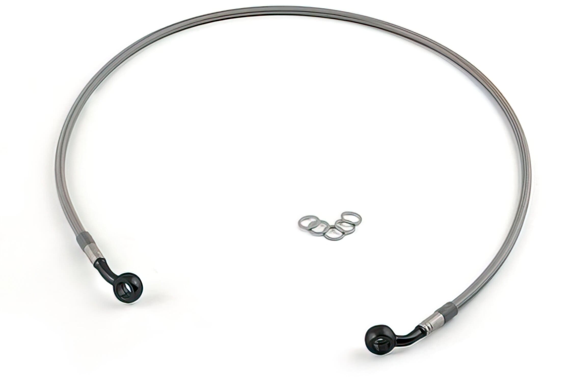 MO-3513124/01 Tubo Freno anteriore, Acciaio Inox, Raccordo nero, Motacc MBK Nitro / Aerox, COD: MO-3513124/01