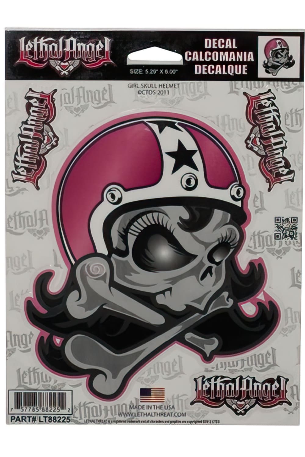 STICK-25484 Adesivo Lethal Threat skull helmet girl (15x20cm)