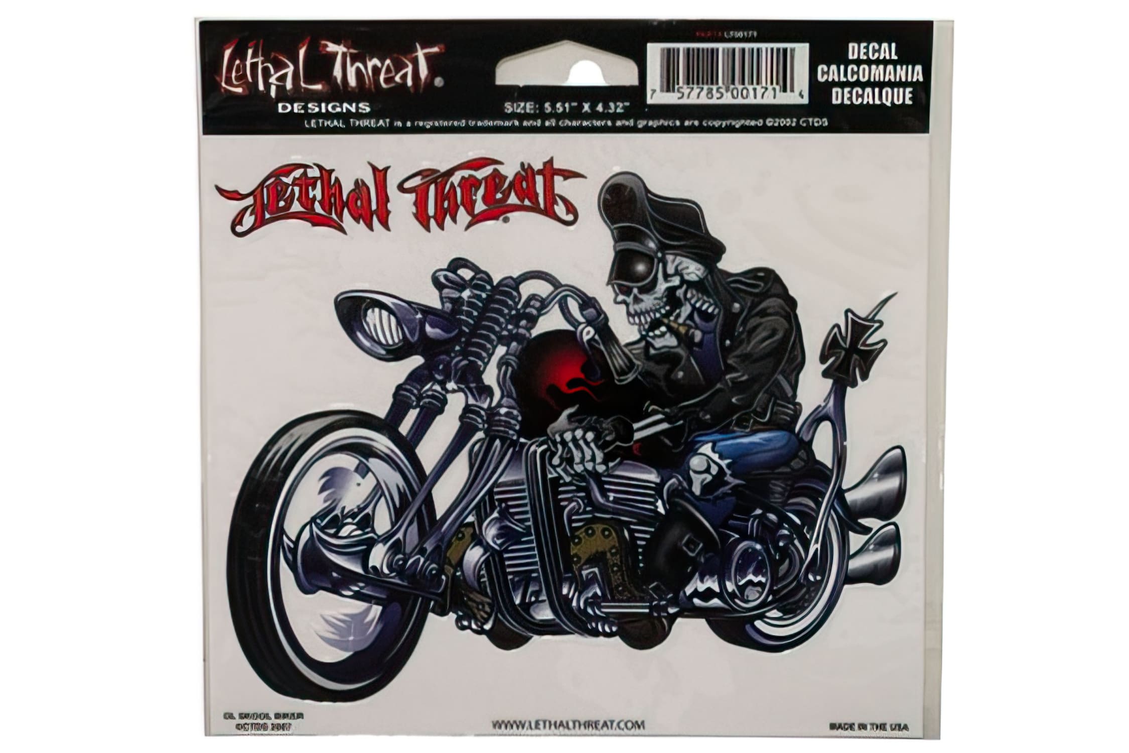 STICK-25472 Adesivo Lethal biker ol school (15x15cm)