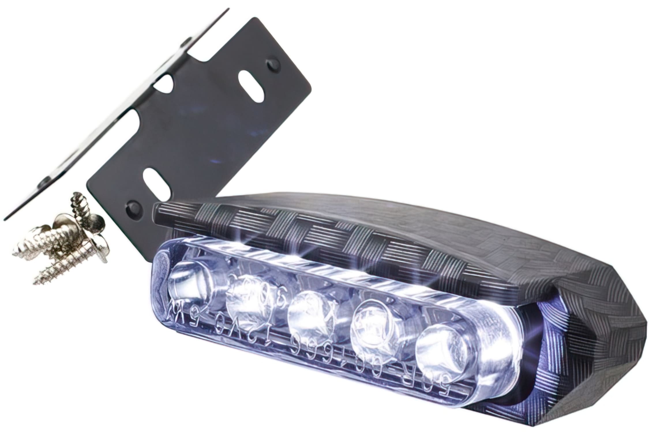STR-690.02/CA Fanalino / Illuminazione Targa, look carbonio omologato CE