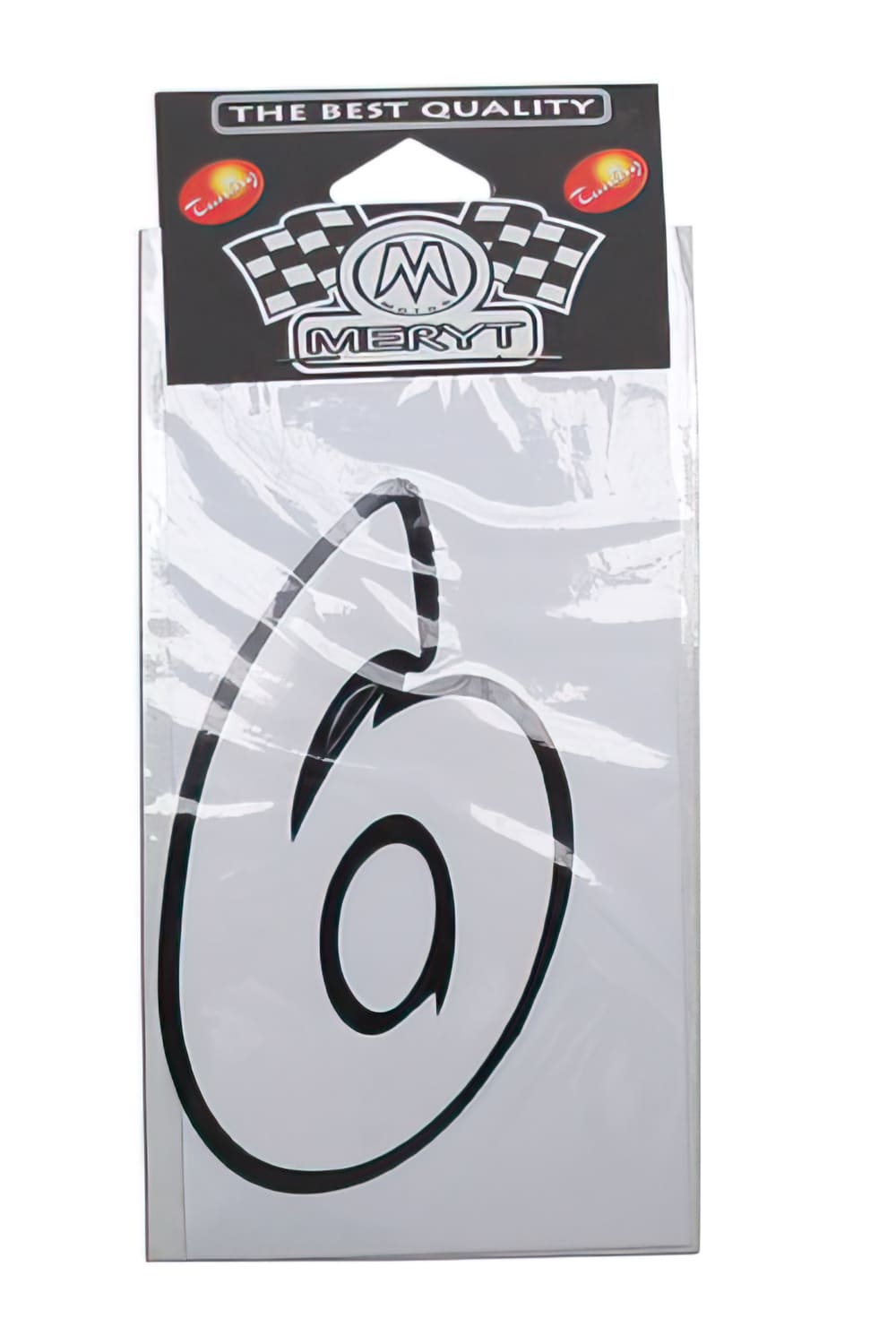 STICK-1295 Adesivo Nummero “6” bianco (h. 9 cm), COD: STICK-1295