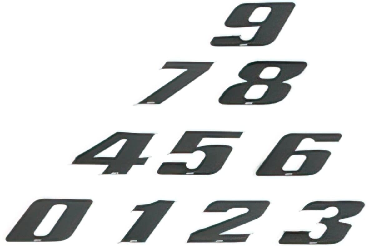 ST-NR20S7 Adesivo Numero di Gara, Numero 7, piccolo, nero/ Bordo cromato, COD: ST-NR20S7