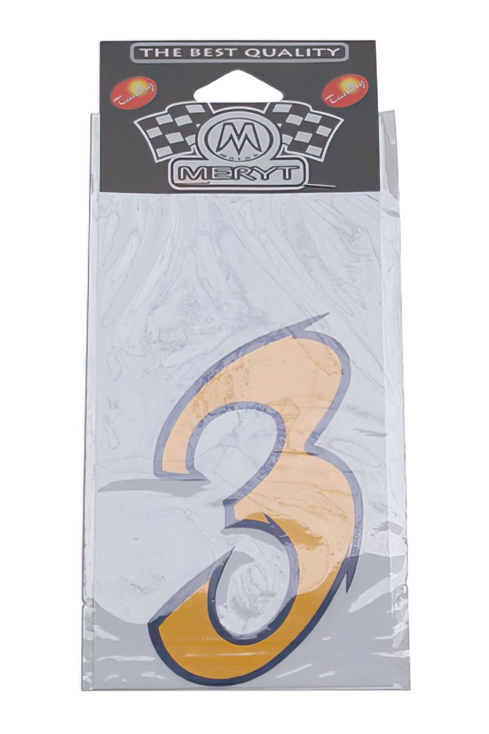 STICK-1282 Adesivo Nummero “3” giallo (h. 9 cm), COD: STICK-1282