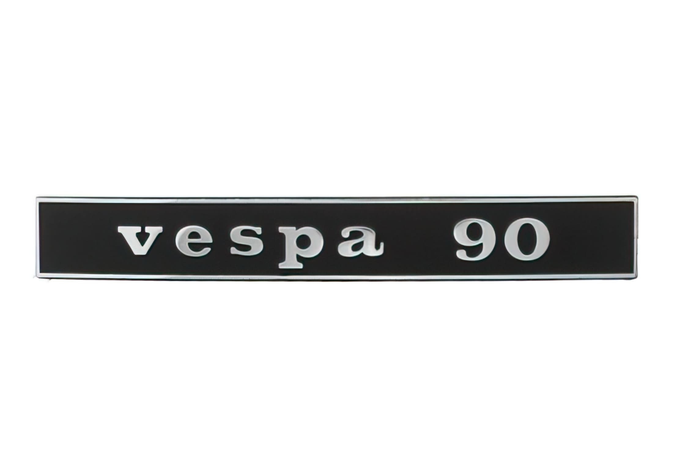R142720510 Targhetta Vespa 90 nero / cromato, COD: R142720510