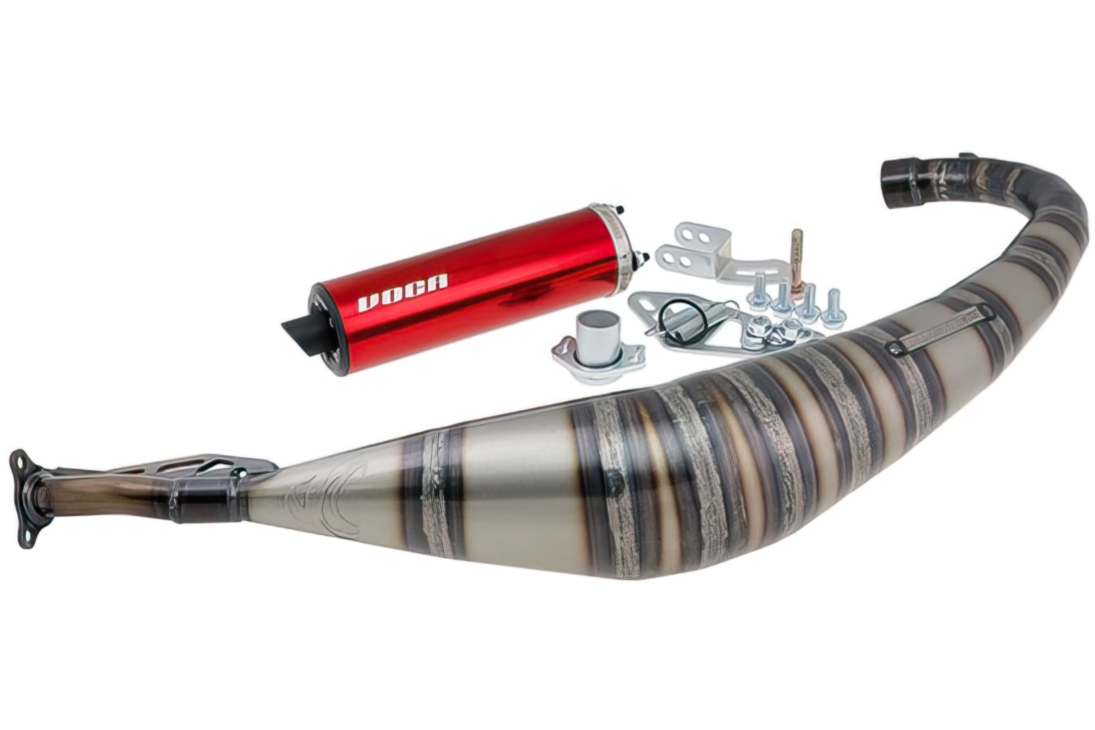 VCR-RD25192/RE VOCA Rookie 50 / 70cc Exhaust, Derbi Senda, Red Silencer