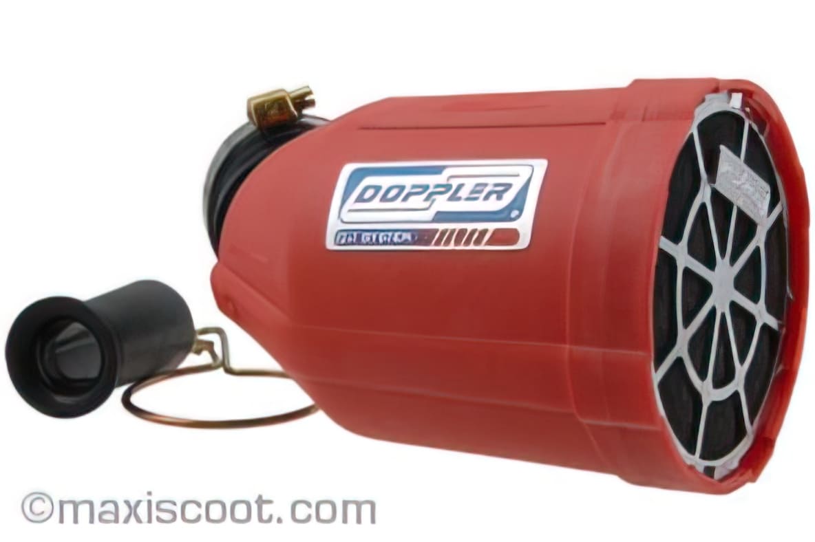 CGN324547 Filtro Aria Racing Doppler, Scatola rossa, Filtro nero, Griglia in cromo