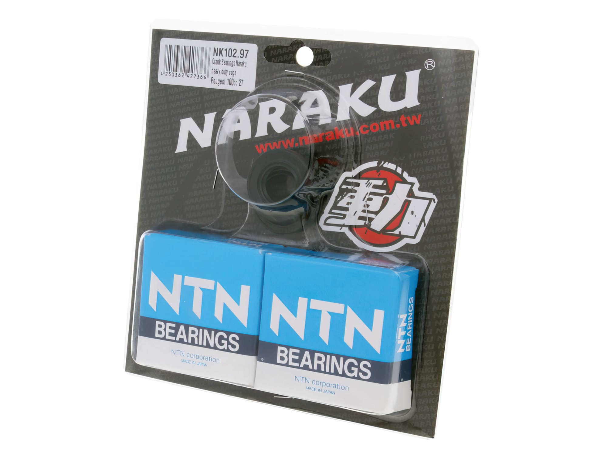 NK102.97 Set Cuscinetti Albero Motore Naraku HD Heavy Duty Peugeot 100ccm 2T, COD: NK102.97