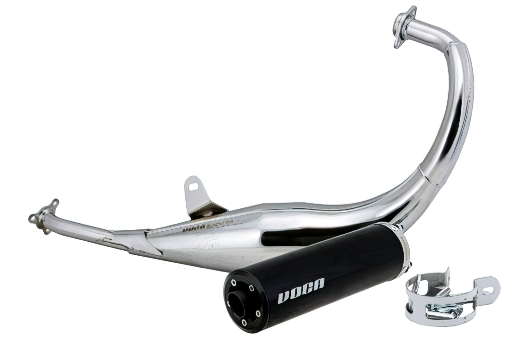 VCR-RD15192/BK Marmitta VOCA 50/70cc Cromo / Silenziatore nero, Derbi Senda Euro2 / Euro3, con omologazione