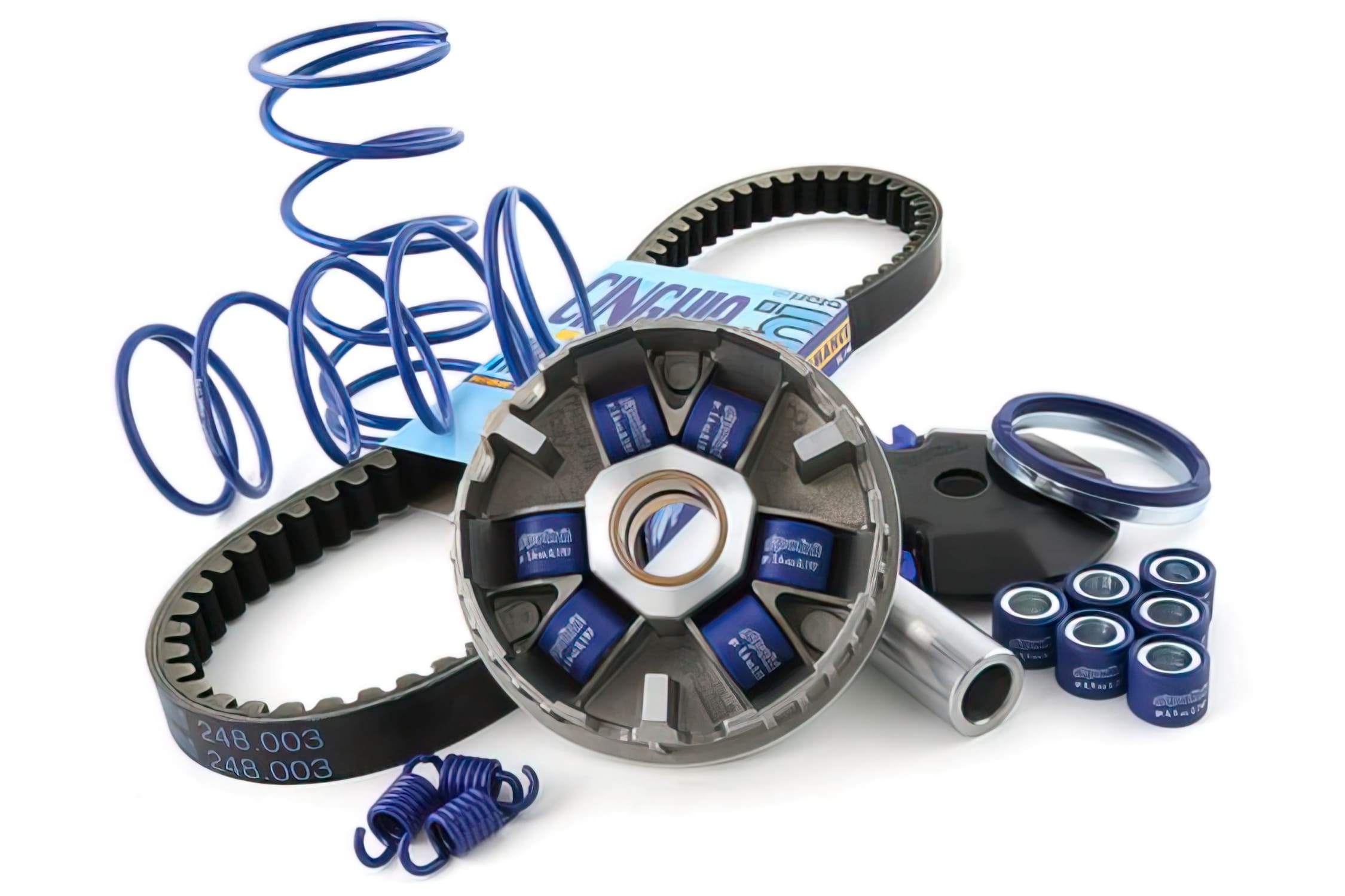 U241.670.1 Kit Variatore Hi-Speed Polini, Minarelli lungo (Variatore, Cinghia, 2 Molle di Contrasto, Rulli Variatore), COD: U241.670.1