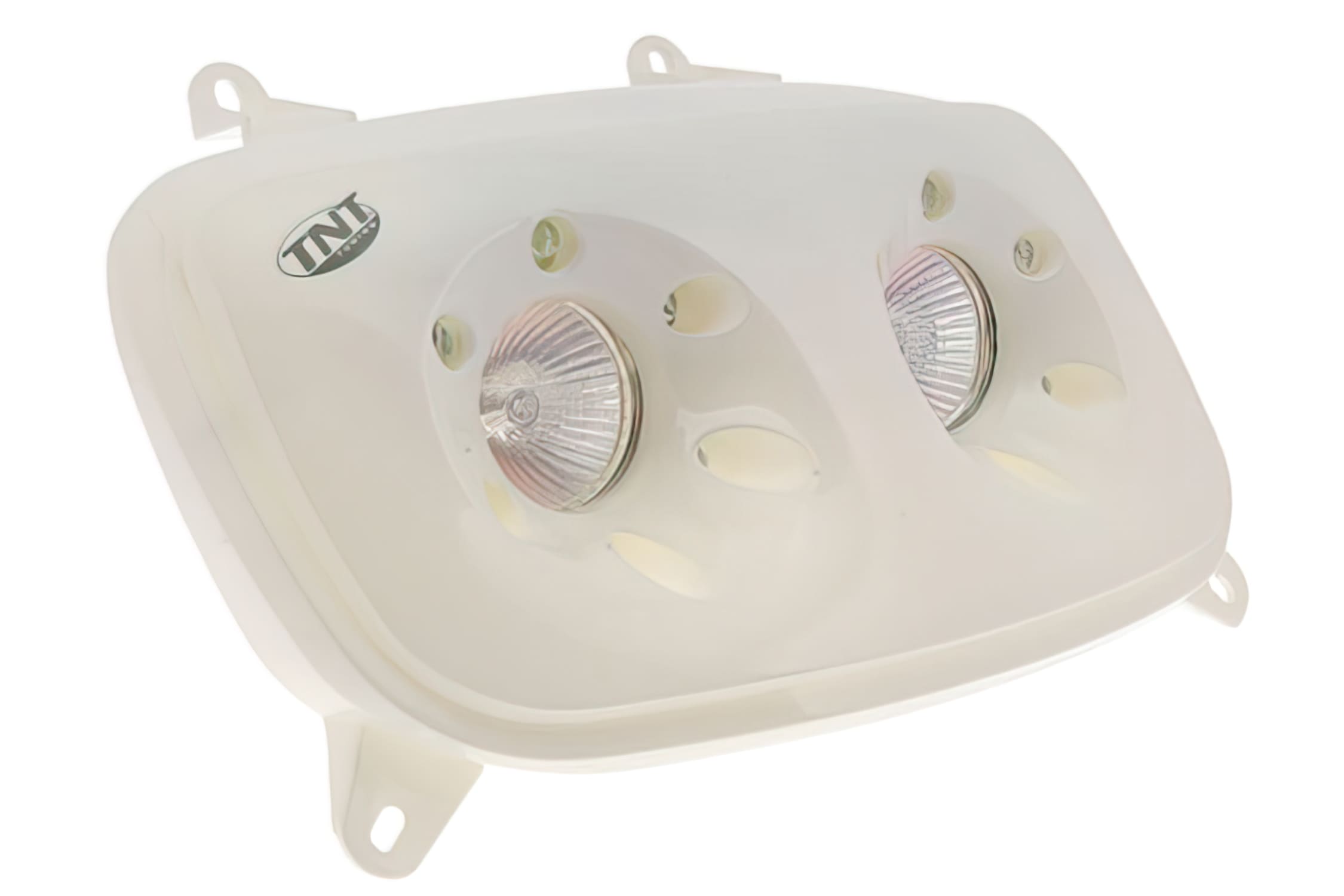 A201309 Double Headlight Mask for MBK Booster/Yamaha BW's 2004, White/Blue LED