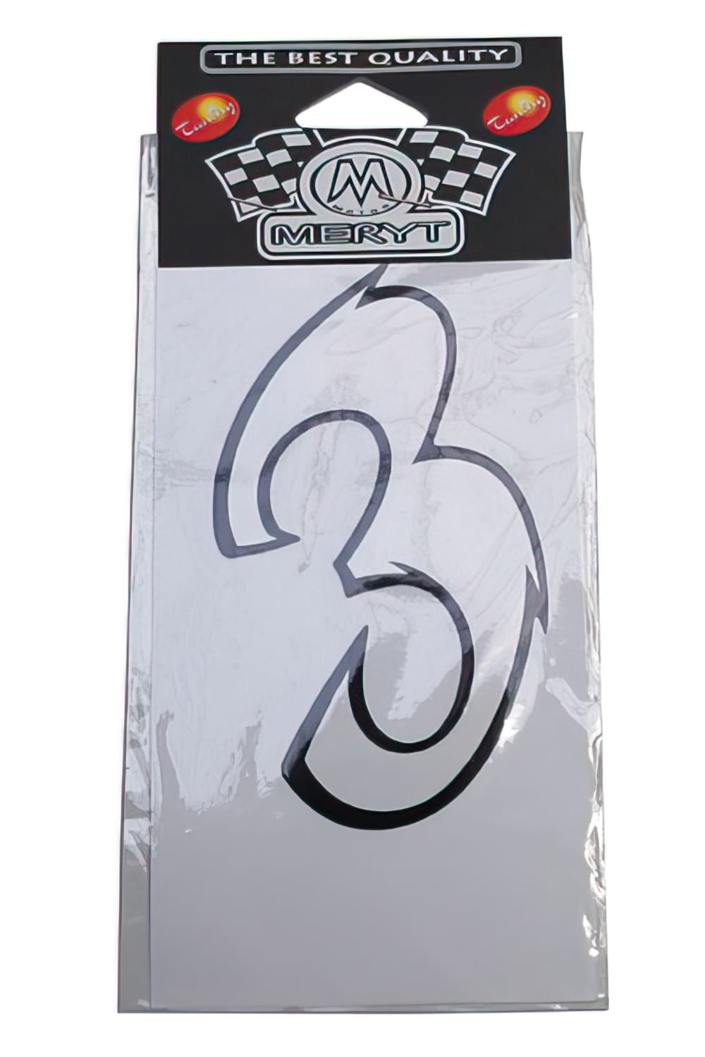 STICK-1280 Adesivo Nummero “3” bianco (h. 9 cm), COD: STICK-1280