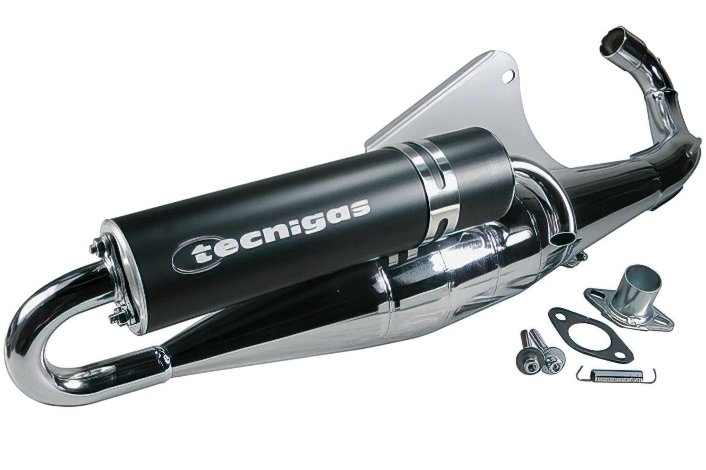 TG0610141-CR Marmitta Tecnigas RS II, Piaggio Maxi 125/150/180, cromo, senza omologazione