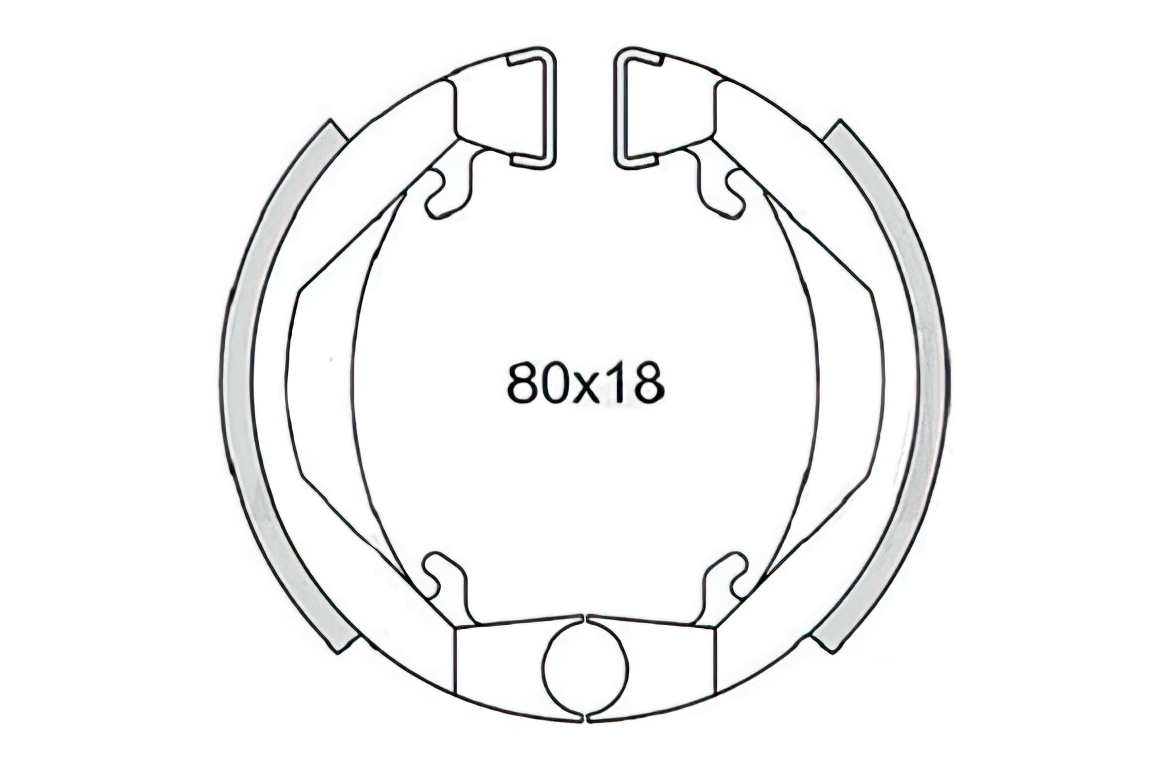 CGN493266 Front/Rear Brake Shoes Doppler (80x18) Peugeot 103 SP / MBK 51V