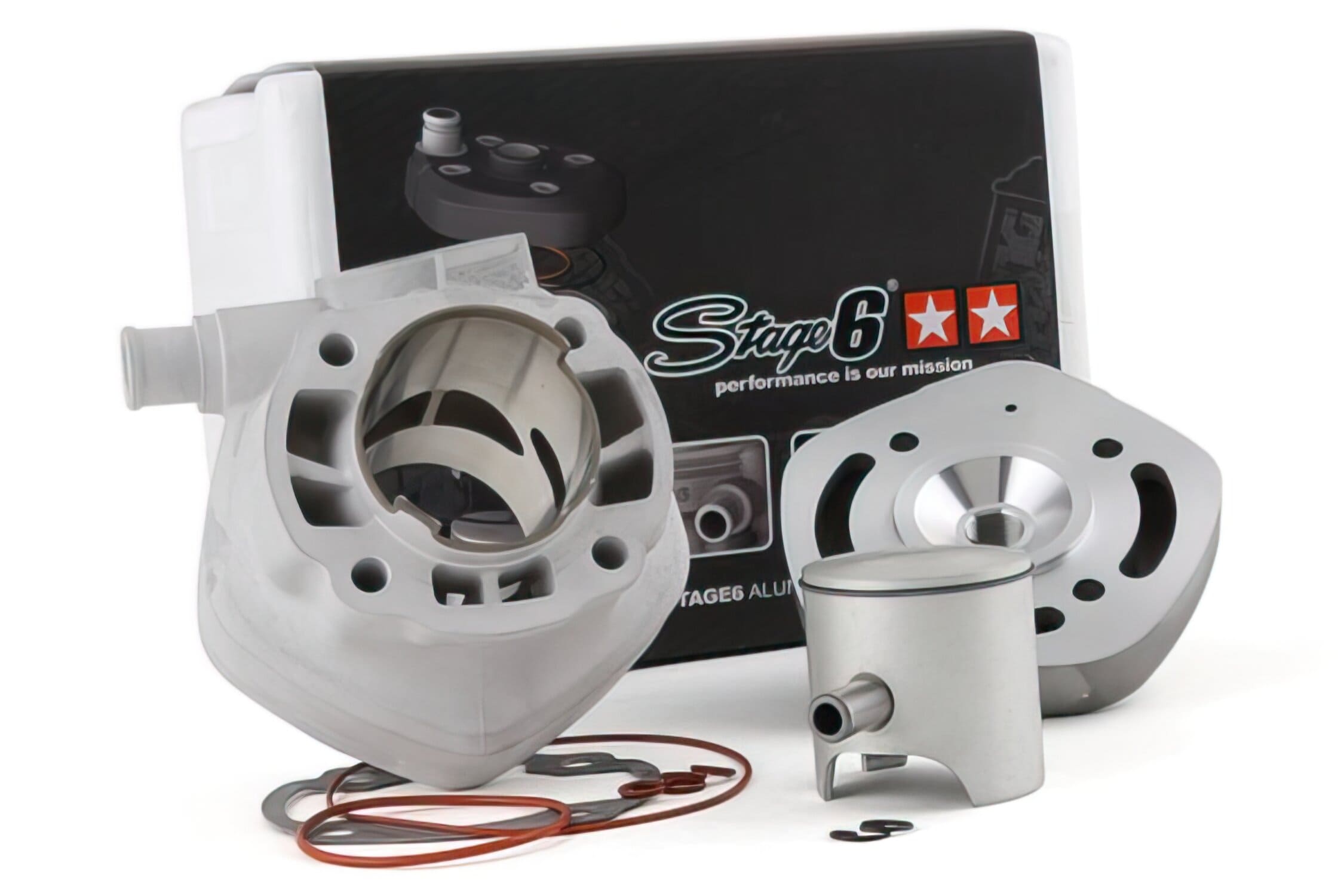 s6-7416606 gruppo termico stage6 racing 70cc d.47,6 minarelli orizzontale h2o sp.10 alluminio mkii, COD: S6-7416606