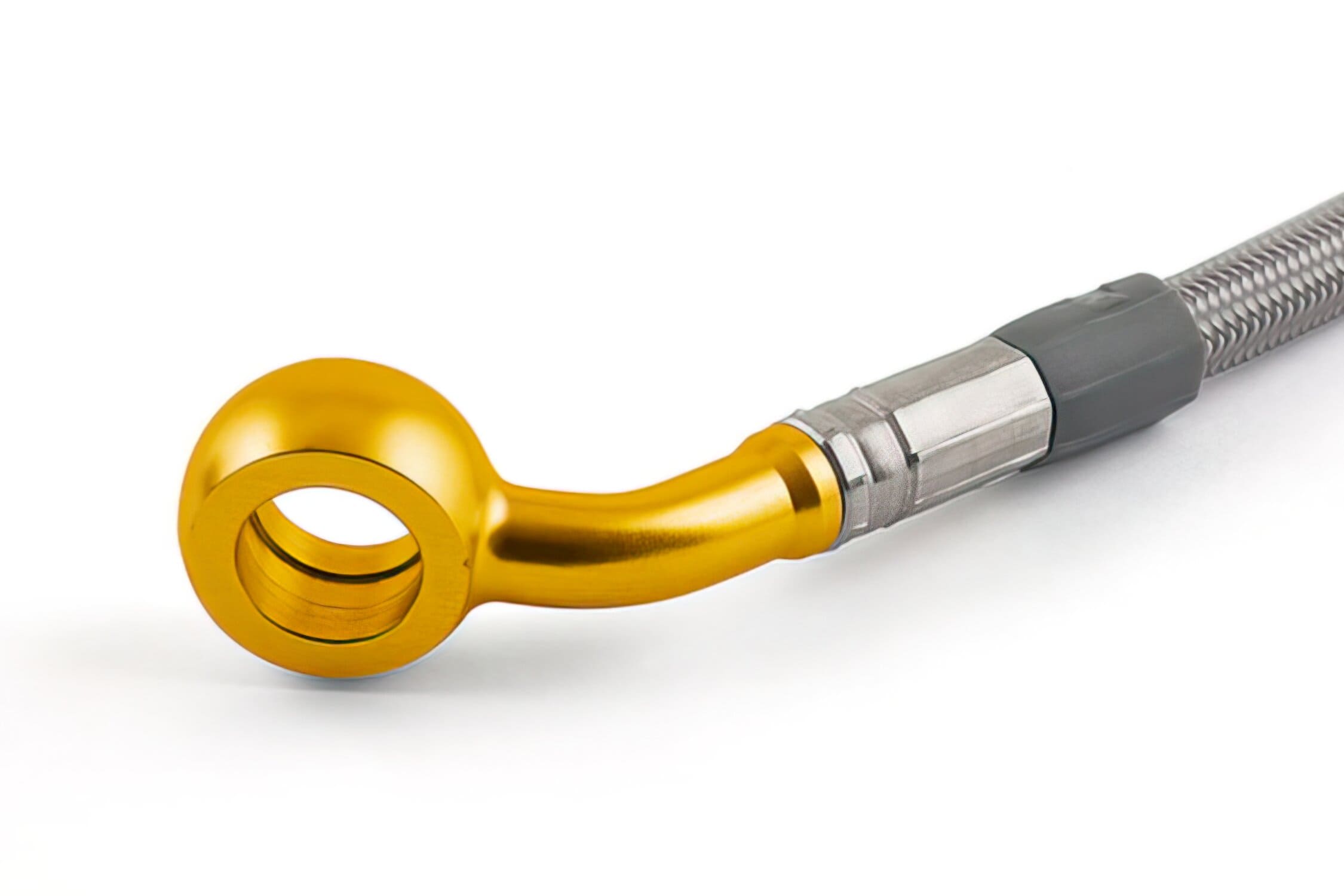 MO-3513125/05 Tubo Freno posteriore Acciaio Inox / Raccordo oro Motacc MBK Nitro / Aerox