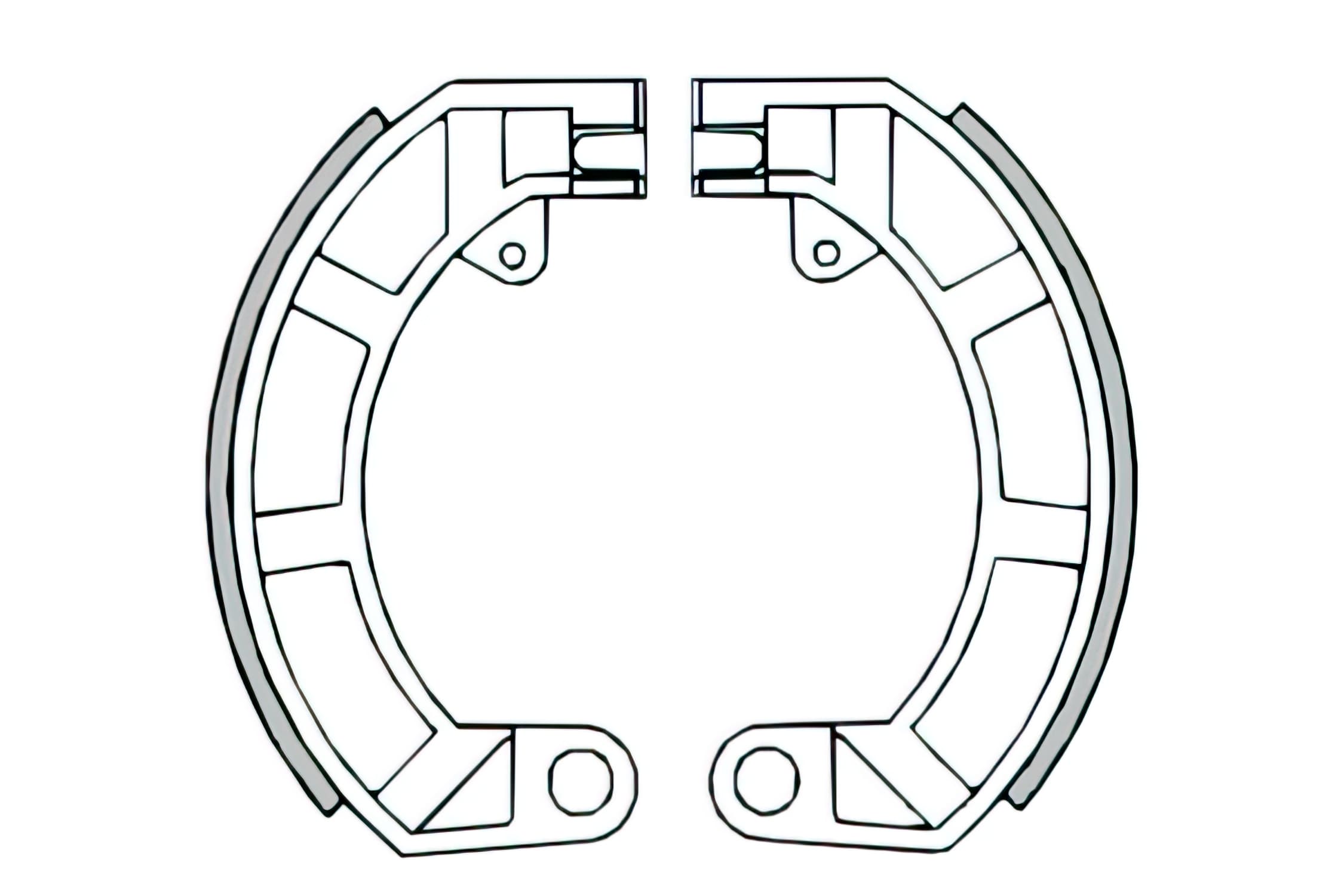 R225120180 Ganasce Freno posteriore RMS Vespa Primavera 50 - 125cc (V5A2T-V5B1T-VMA2-V9A1), COD: R225120180