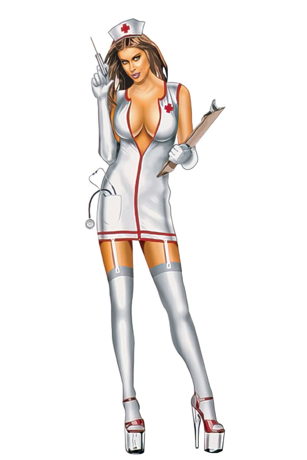 STICK-33628 Adesivo Lethal Threat pin up Infermiera 7x25cm