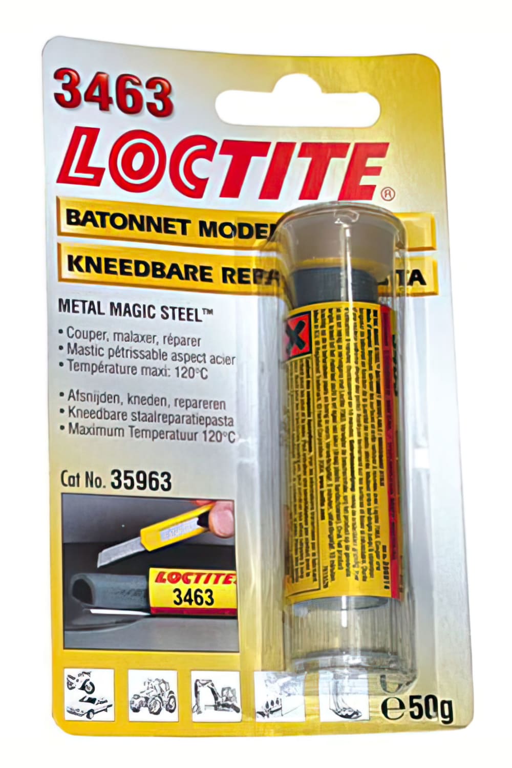 EKP-893219 Loctite 3463 Colla epossidica bicomponente Metal Magic Steel, in Pasta modellabile 50gr, COD: EKP-893219