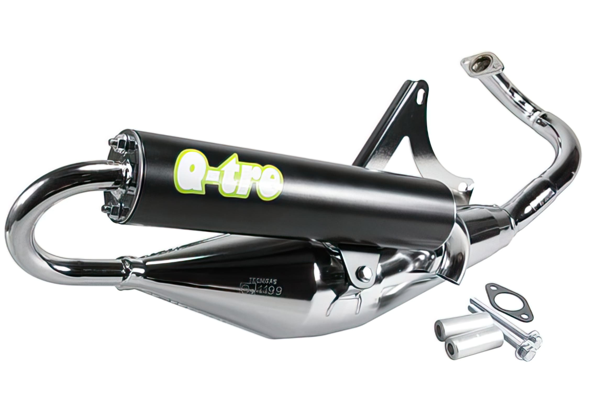 TG060804012-CR Marmitta Tecnigas Q-TRE, Piaggio, cromato opaco con omologazione, COD: TG060804012-CR