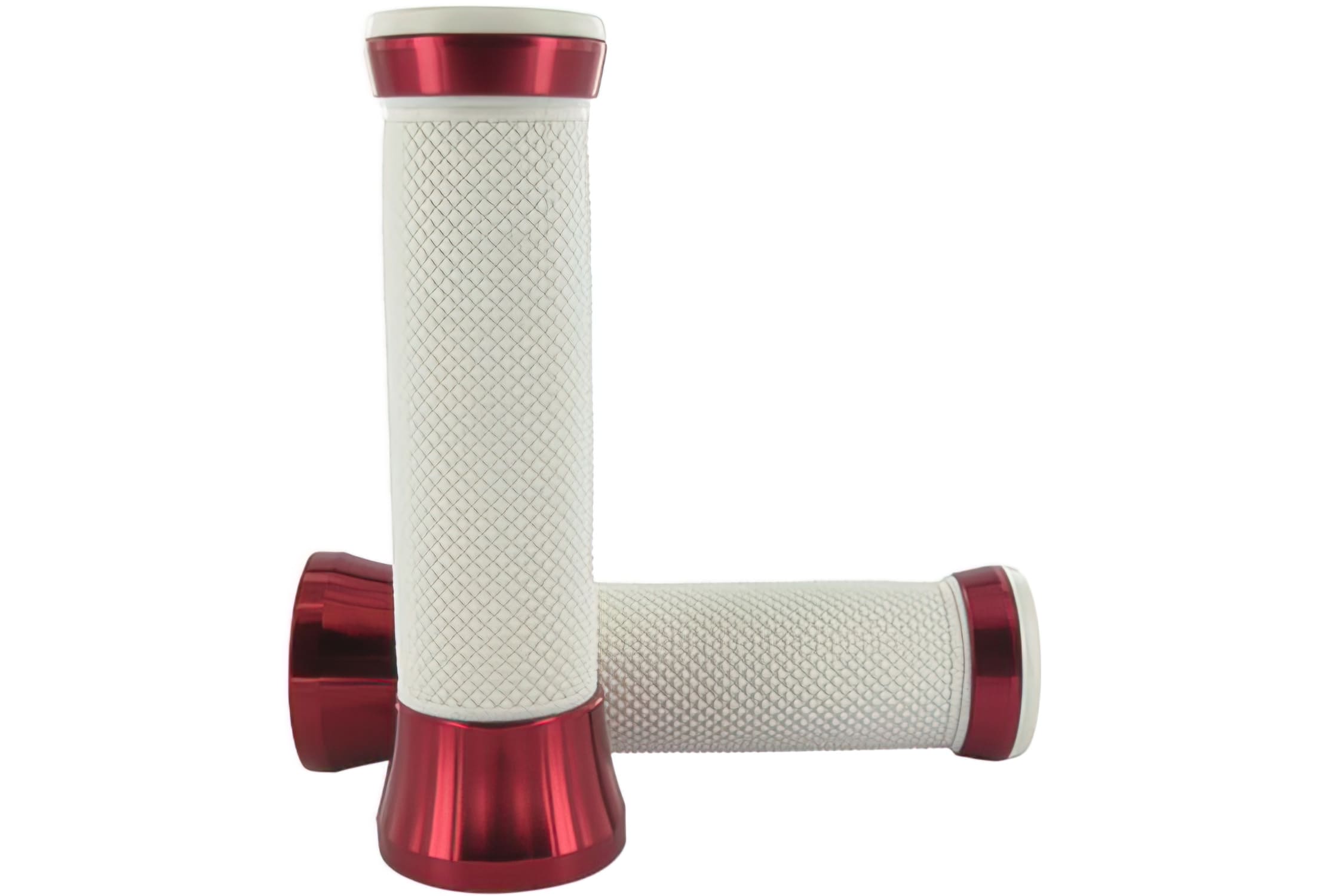 STR-065.07/RE STR8 “CNC” Grips, White/Red