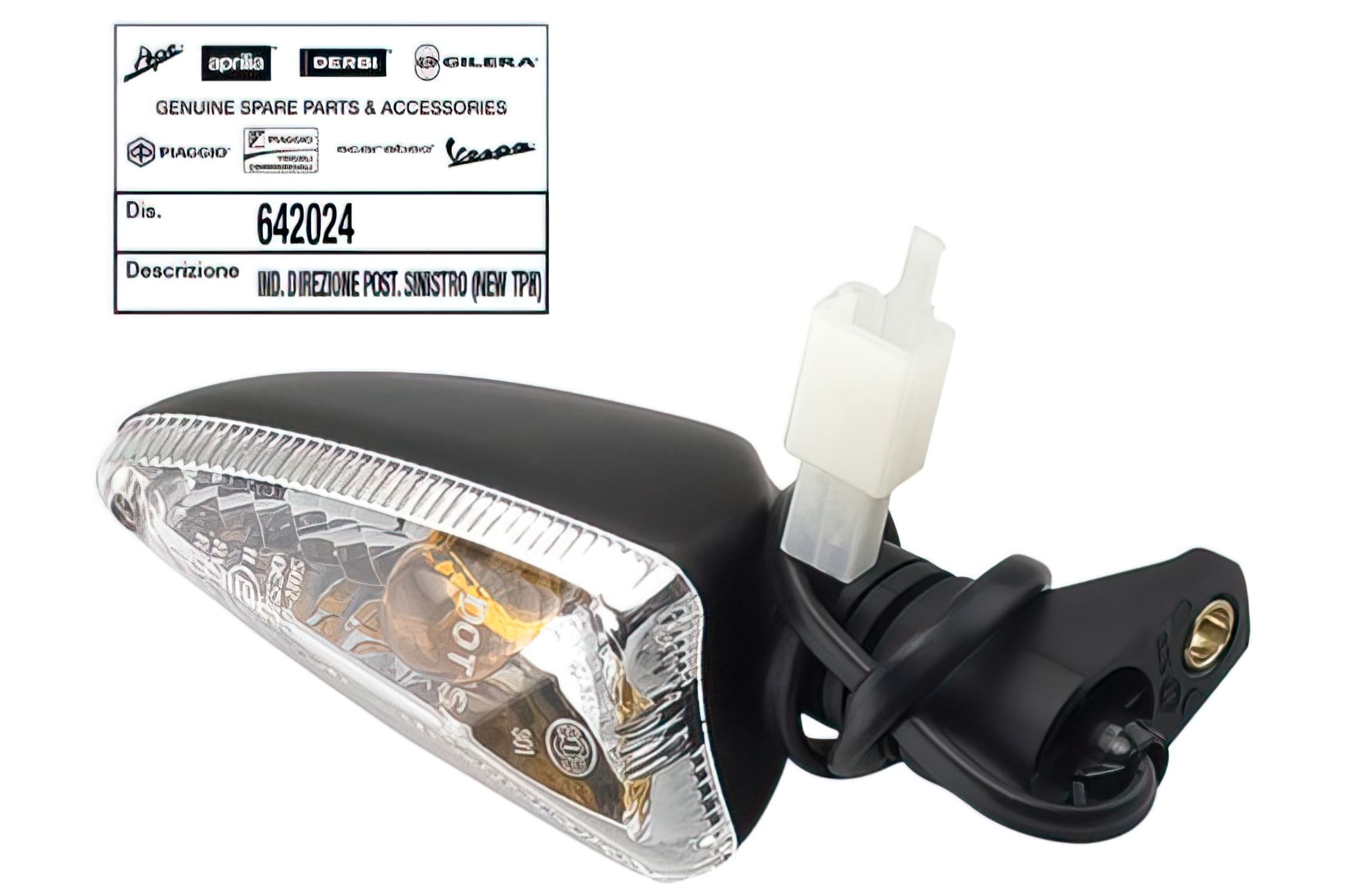 OE-PIA642024 Freccia posteriore sinistra - ricambio originale Piaggio Typhoon (dopo il 2010) omologato CE, COD: OE-PIA642024
