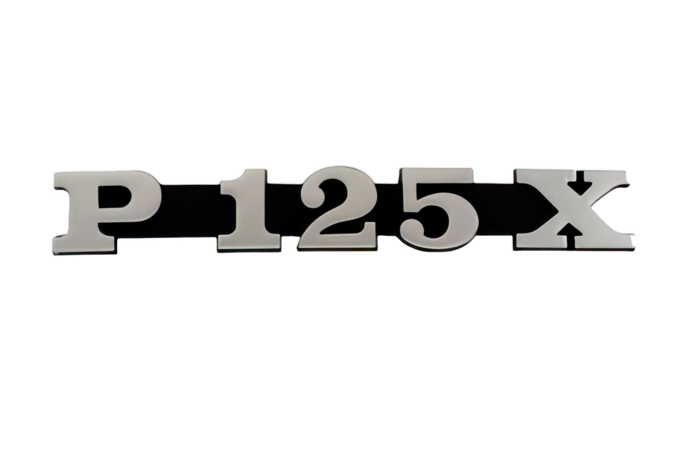 R142720590 Targhetta Vespa P 125 X nero / cromato, COD: R142720590