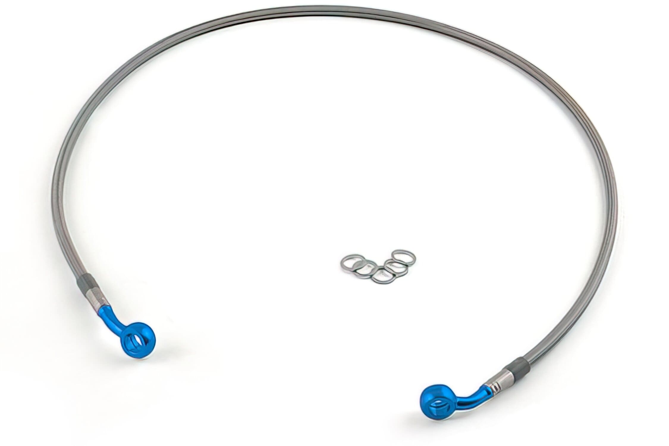 MO-3513124/03 Tubo Freno anteriore, Acciaio Inox, Raccordo blu Motacc MBK Nitro / Aerox