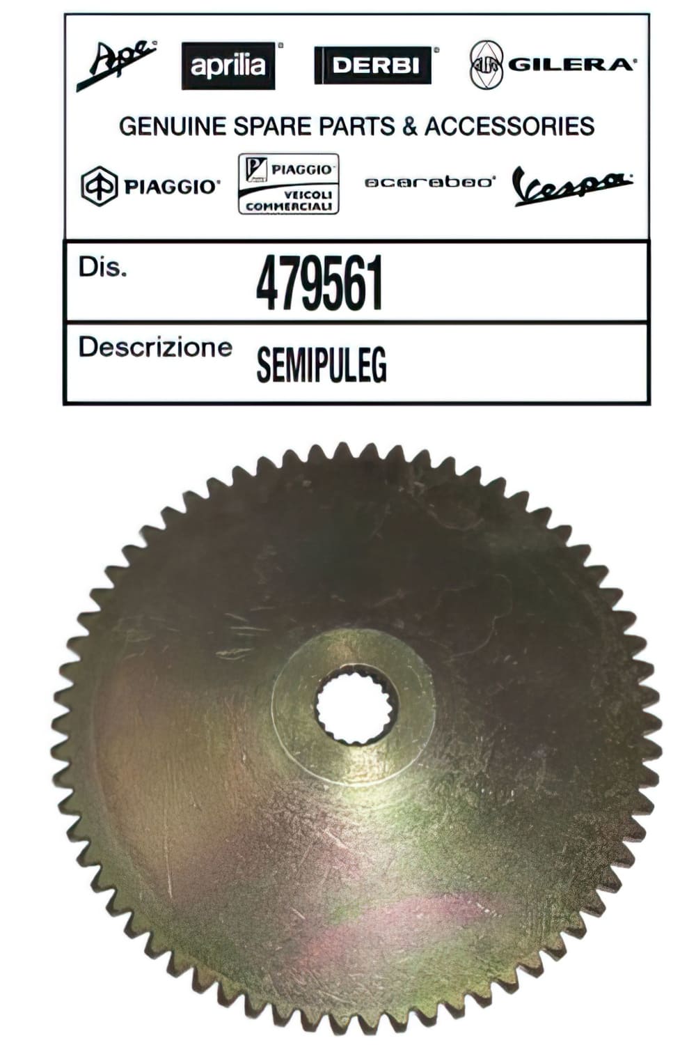 OE-PIA479561 Ventola dentata - ricambio originale Piaggio NRG / Typhoon dopo il 98, COD: OE-PIA479561