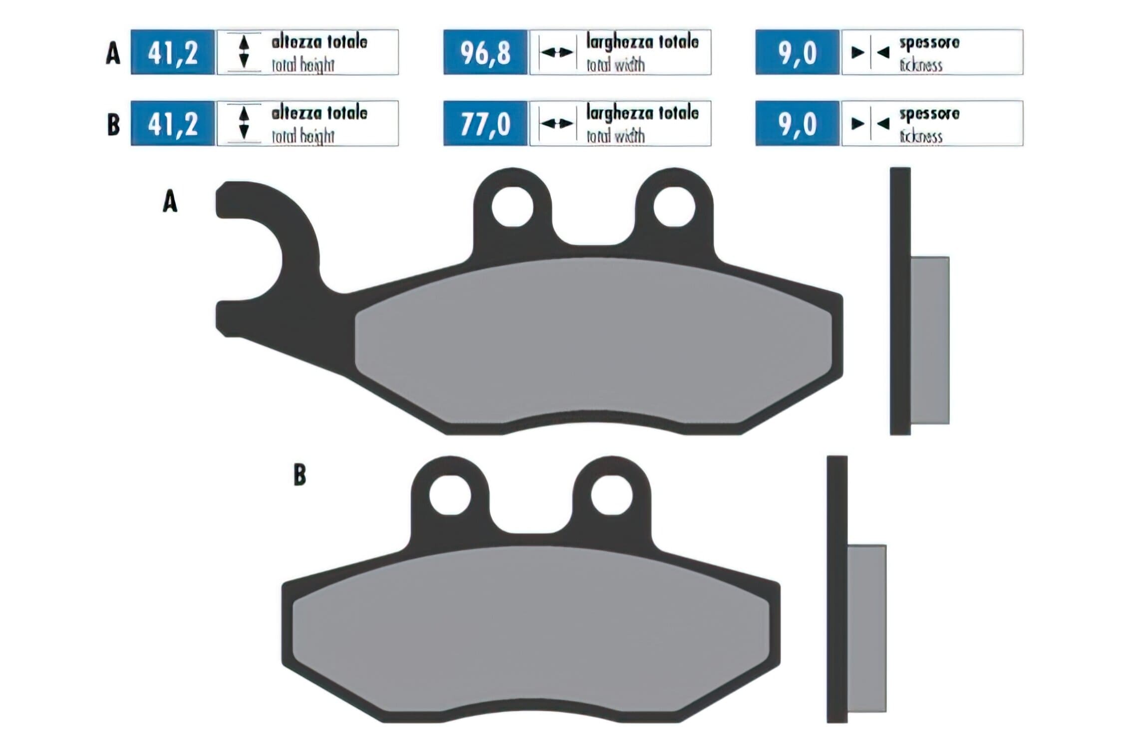 P174.2041 Pastiglie freno Polini sinterizzato Piaggio / Gilera / Vespa, COD: P174.2041