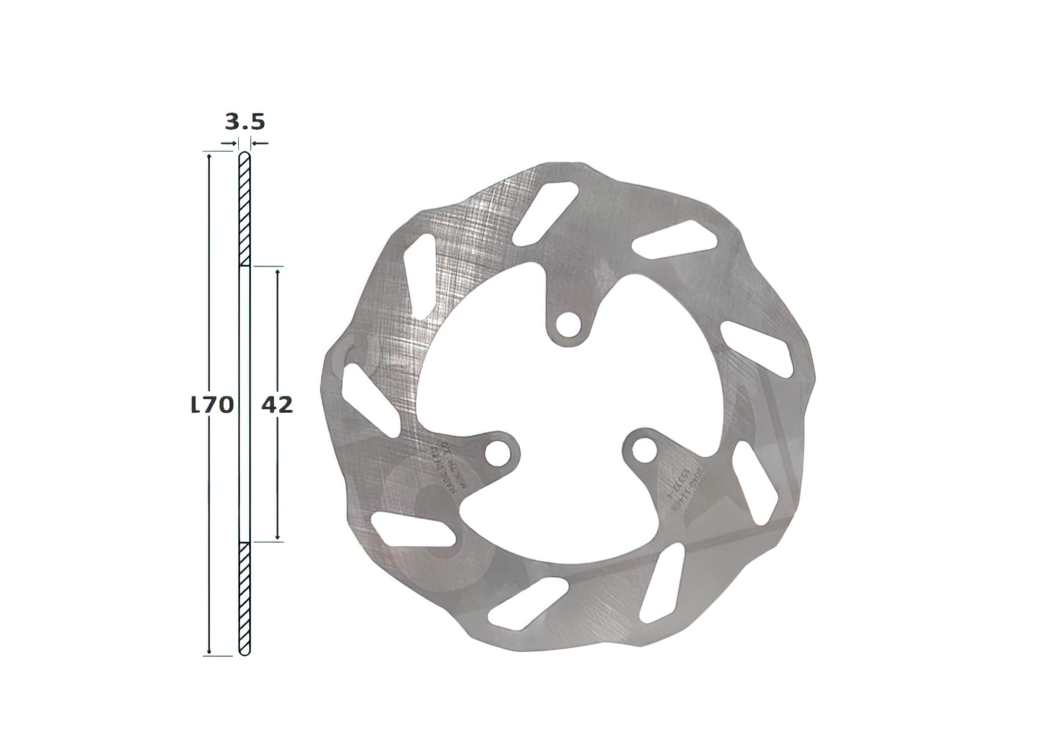 L-SA20401140 Disco Freno standard IGM 170x42x3.5mm Peugeot Kisbee prima del 2011 / Ludix 08-13 anteriore, COD: L-SA20401140
