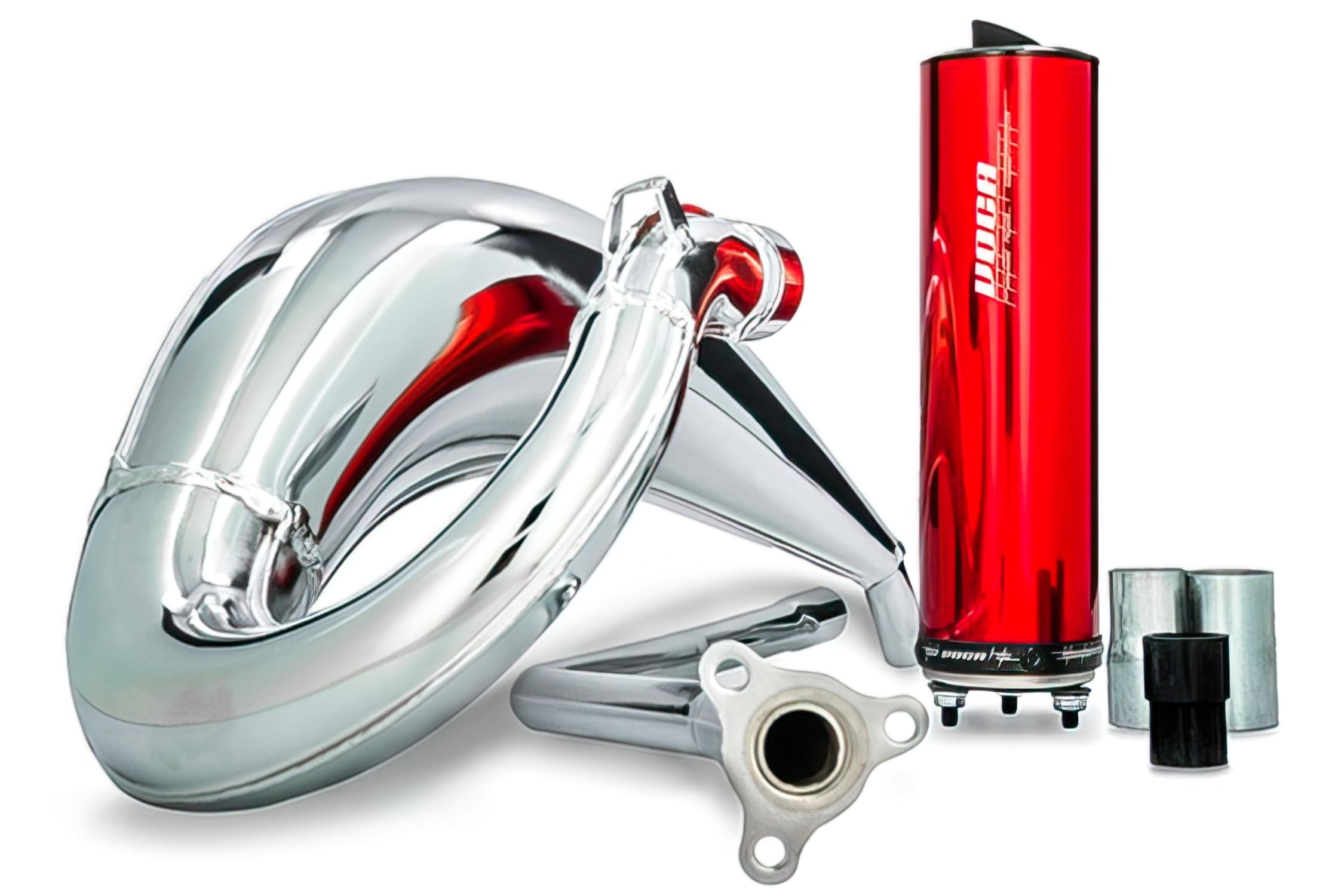 VCR-RD38185/RE Marmitta Voca Cross Chromed 50 / 70cc CE rosso Rieju MRT