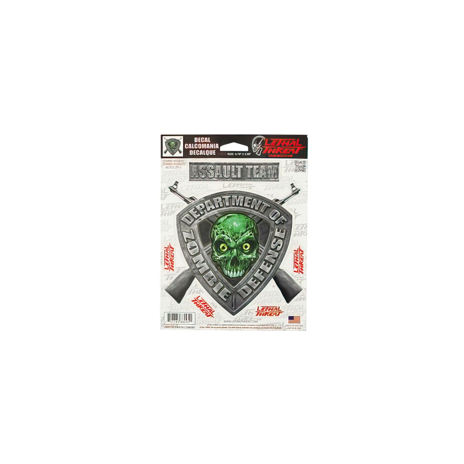 LT88095 Adesivo Lethal Threat Zombie Defense 15x20cm verde, COD: LT88095