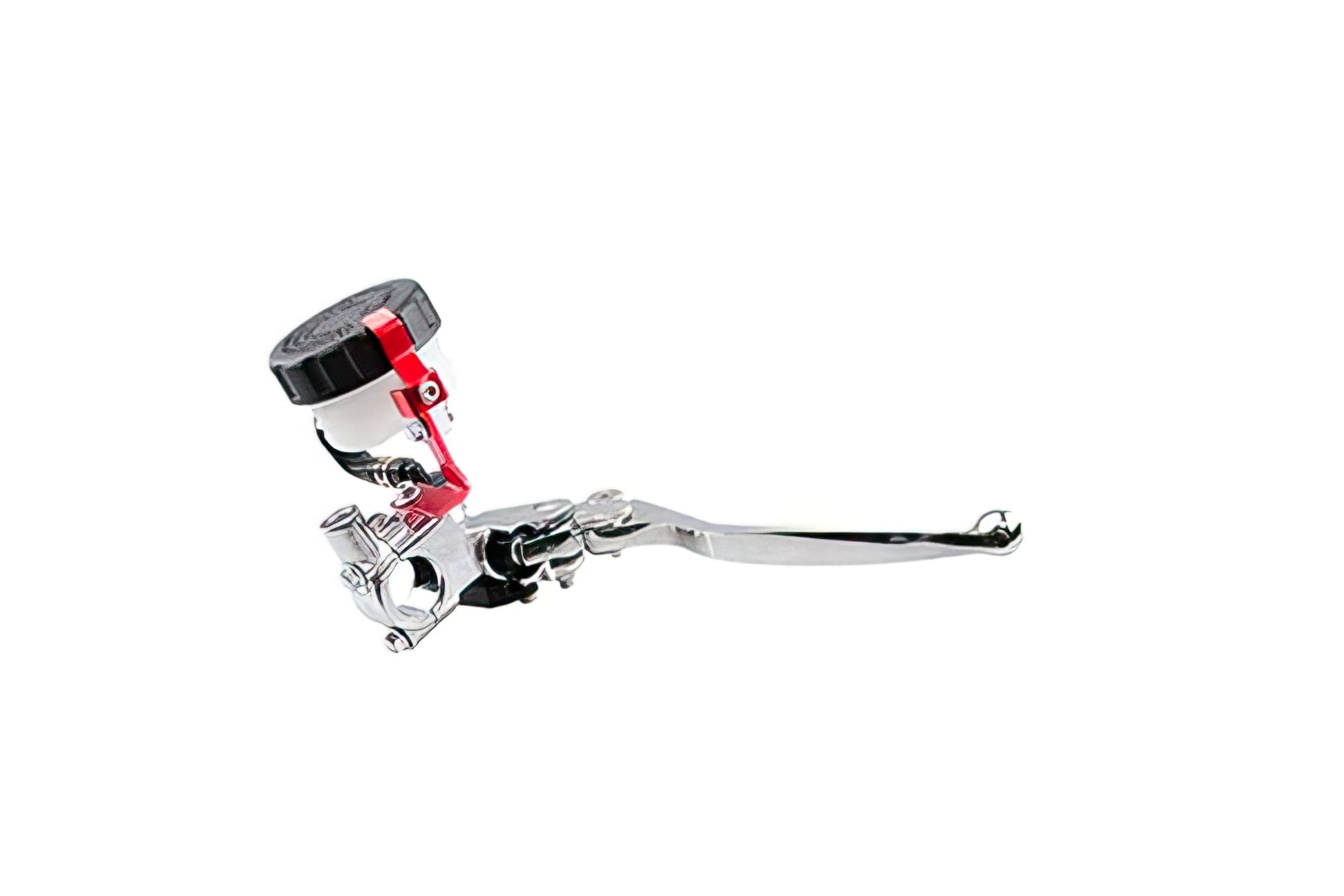 MF45.00028 Pompa Freno a destra universale cromato con serbatoio trasparente / rosso, COD: MF45.00028