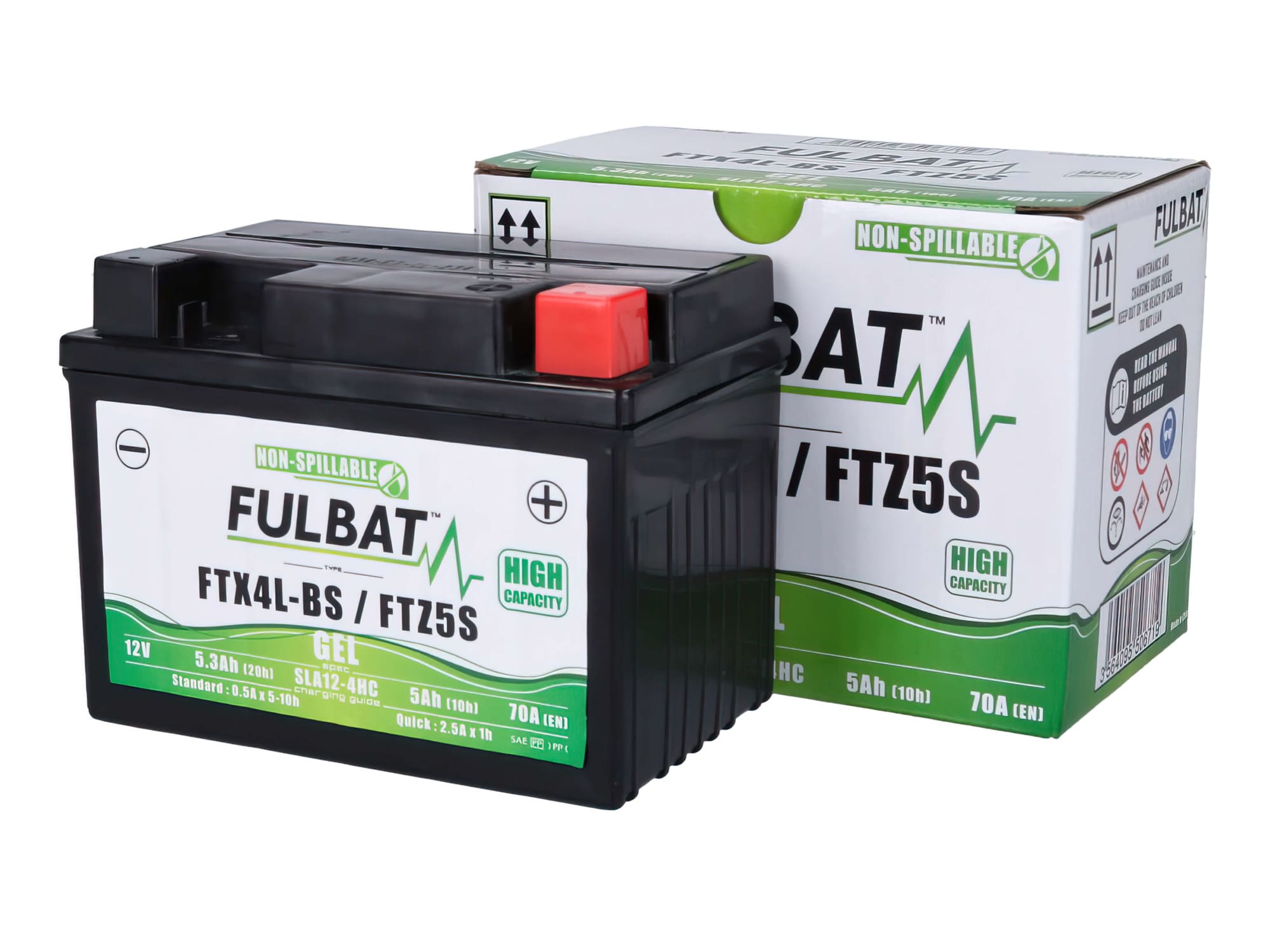 FB550671 Batteria Fulbat FTX4L-BS / FTZ5S SLA (Gel) senza manutenzione - pronto per l'installazione, COD: FB550671