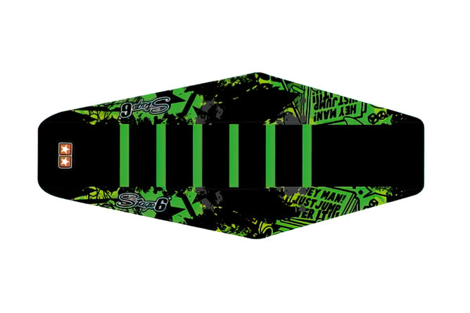 S6-058861/GR Stage6 Full Covering Seat Cover Black - Green Yamaha DT