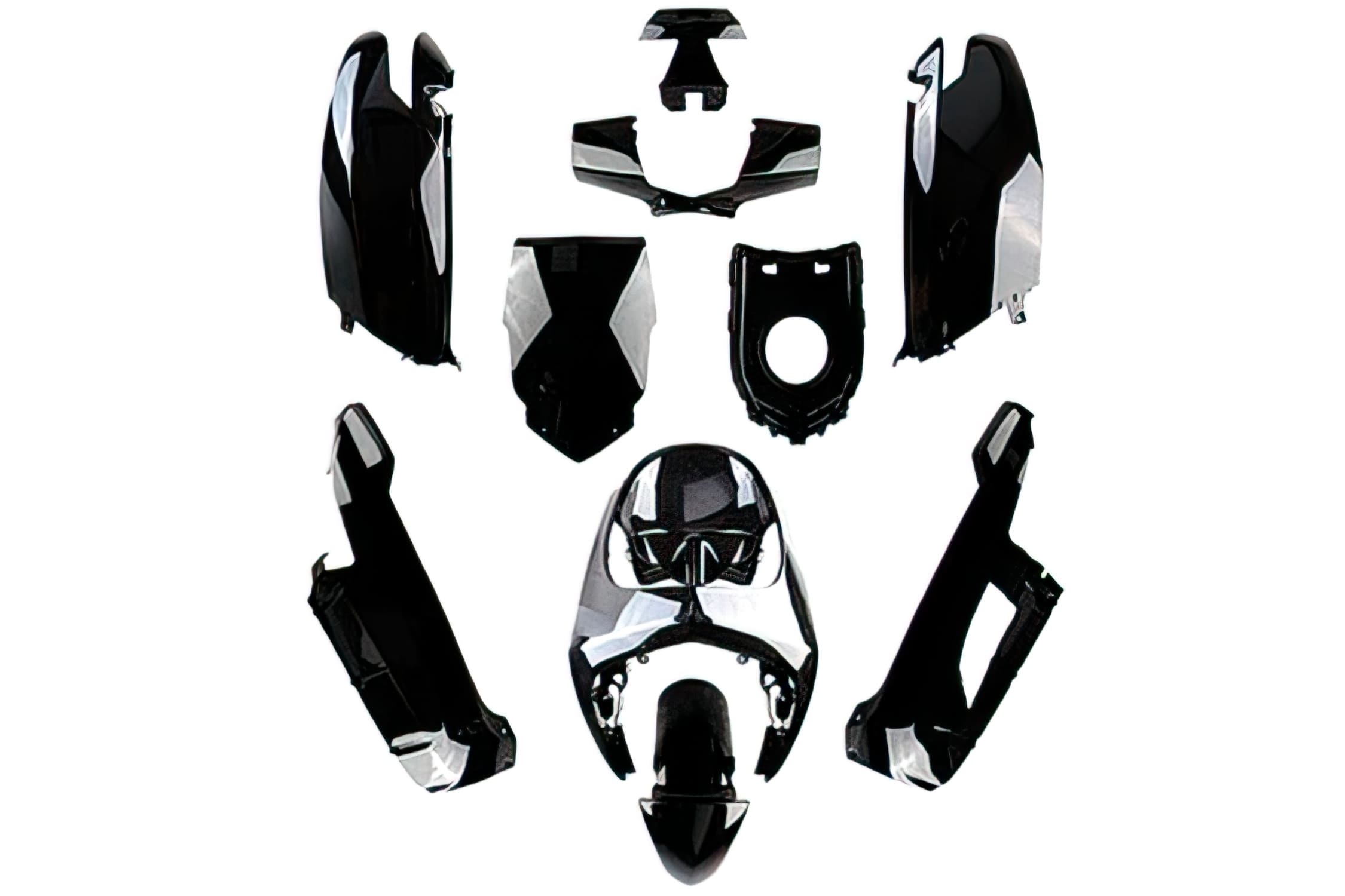 STR-932/BK Kit carena 10 pezzi nero Peugeot Vivavity dopo 2008, COD: STR-932/BK