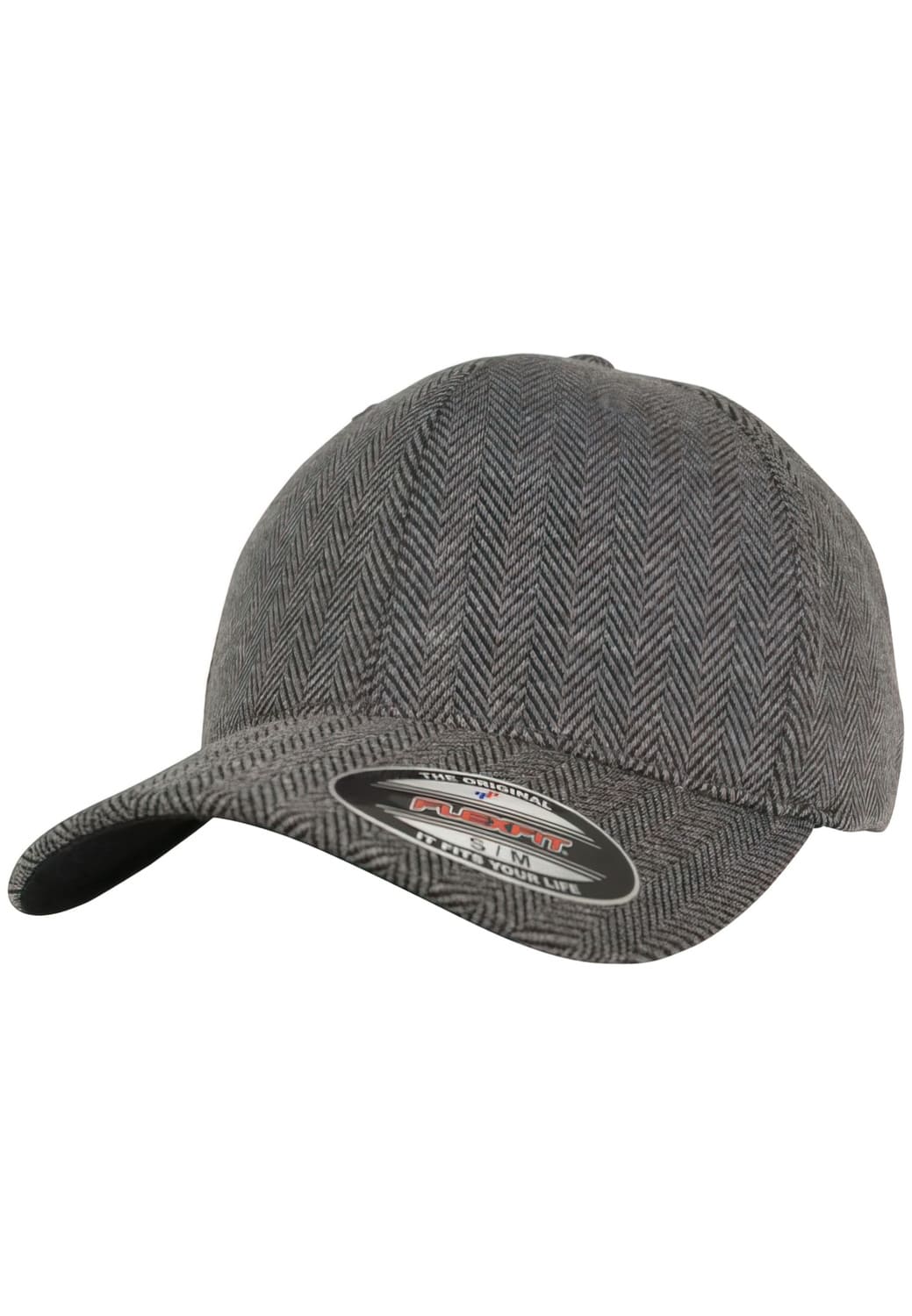 FF-6277HM-00658-0053 Cappellino Heringbone Melange Flexfit nero/grigio S/M