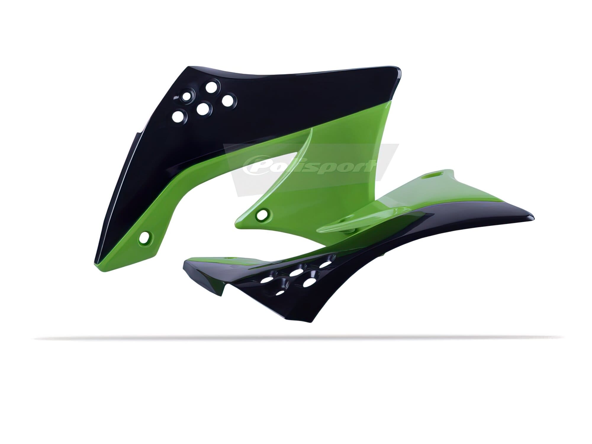 POL-8462900002 Carene laterale anteriore Polisport colore originale nero / verde Kawasaki KXF 450, COD: POL-8462900002