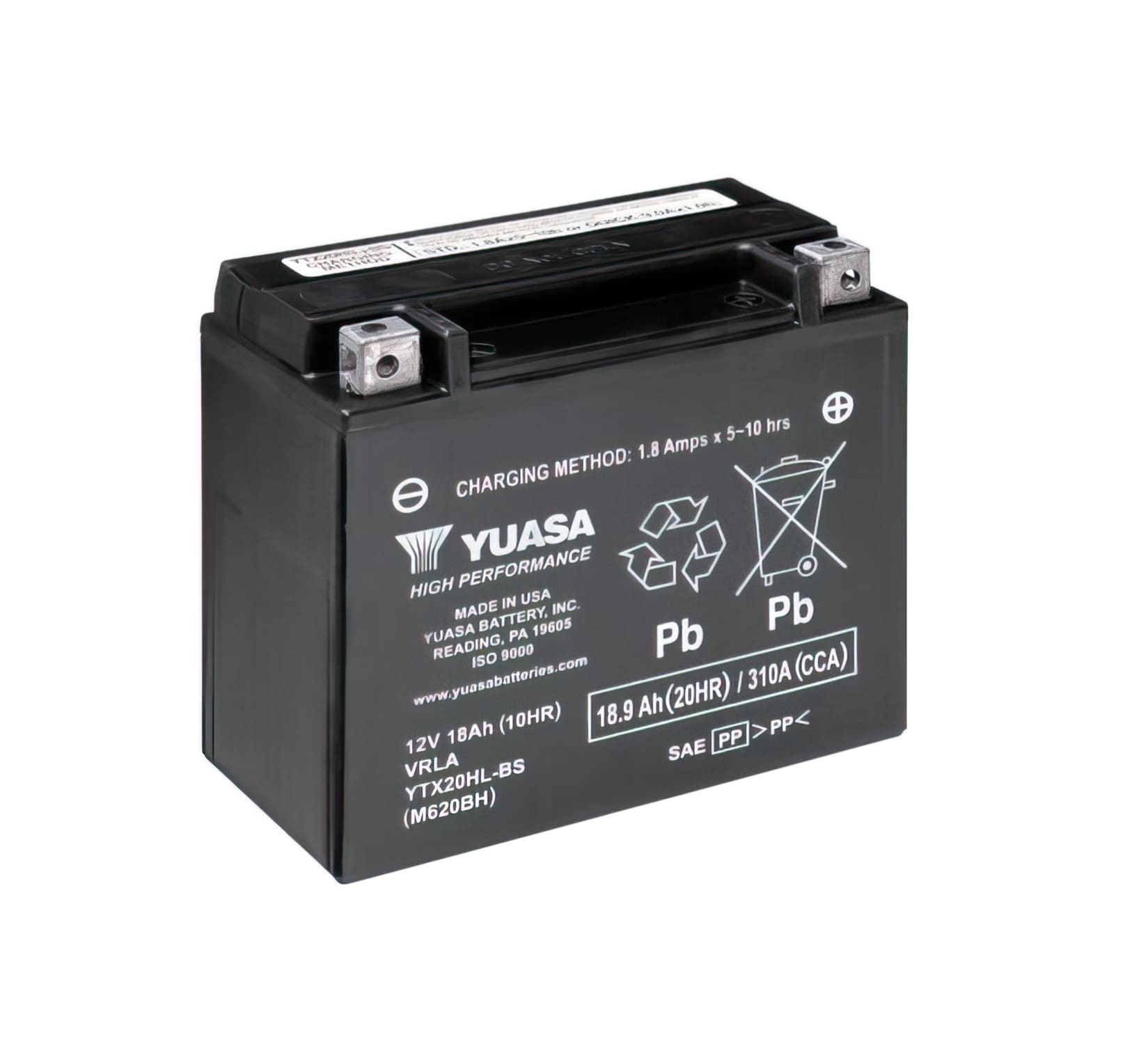 YUA36177 Batteria Yuasa YTX20HL-BS DRY MF senza manutenzione - pronto per l'installazione