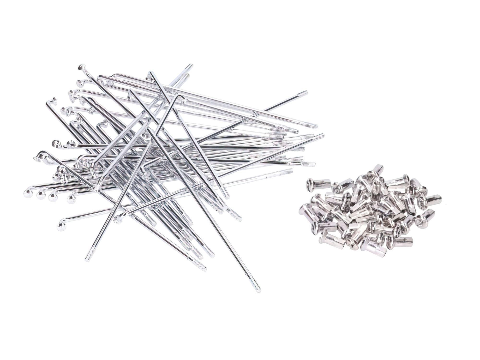 MOF-40888 Set di raggi ruota cromati made in Germany 143,5 mm con nipplo M3.5 16" Simson S50 / S51 / S53 / S83 / Schwalbe / Sperber / Habicht, COD: MOF-40888