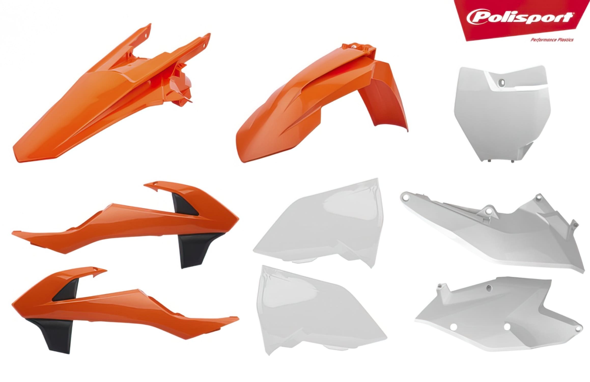 POL-8412700002 Kit Carena Polisport colore originale (2018) arancione / bianco KTM SX / SX-F, COD: POL-8412700002