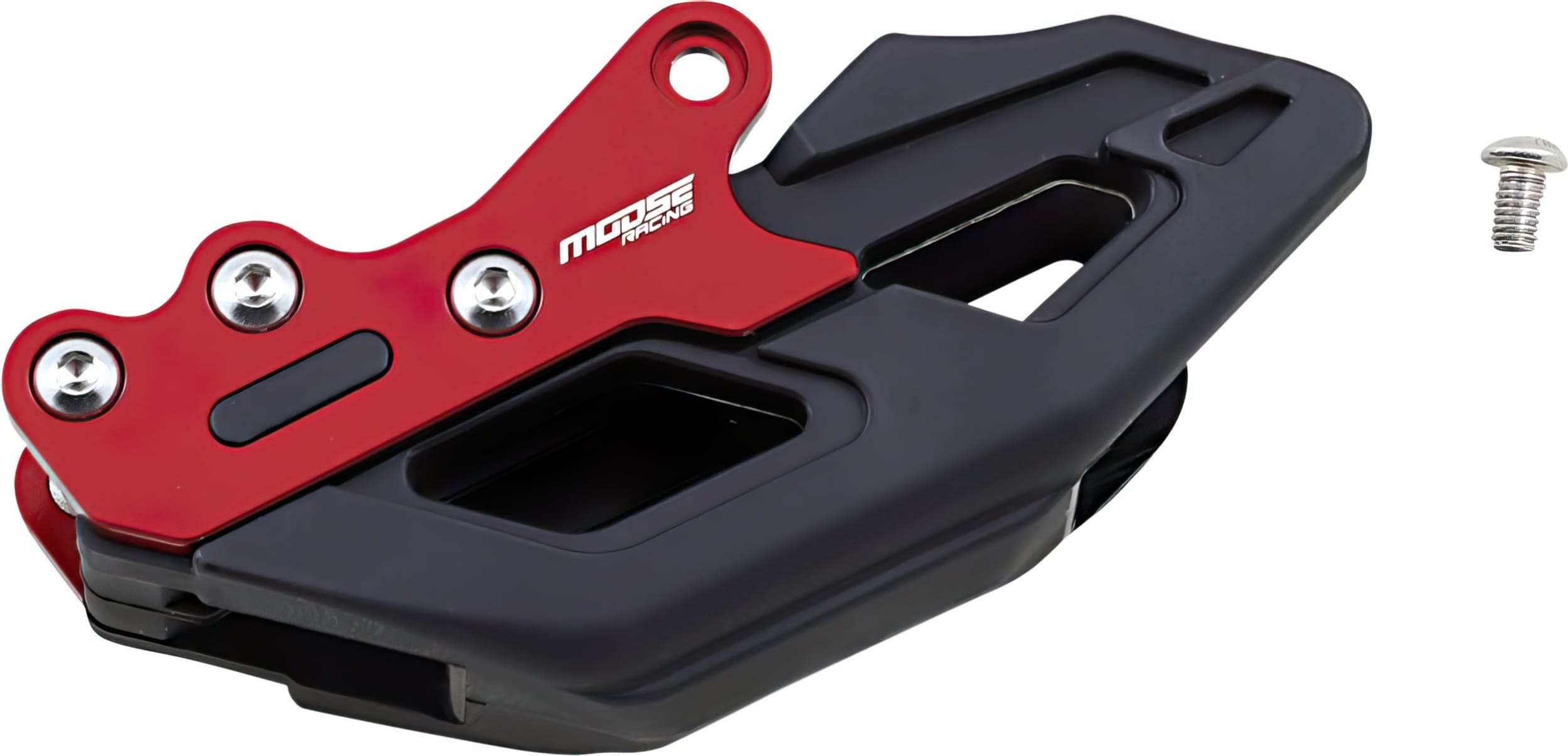MR12311056 Moose Racing CR / CRF Complete Chain Guide Aluminum / Polished Urethane Red