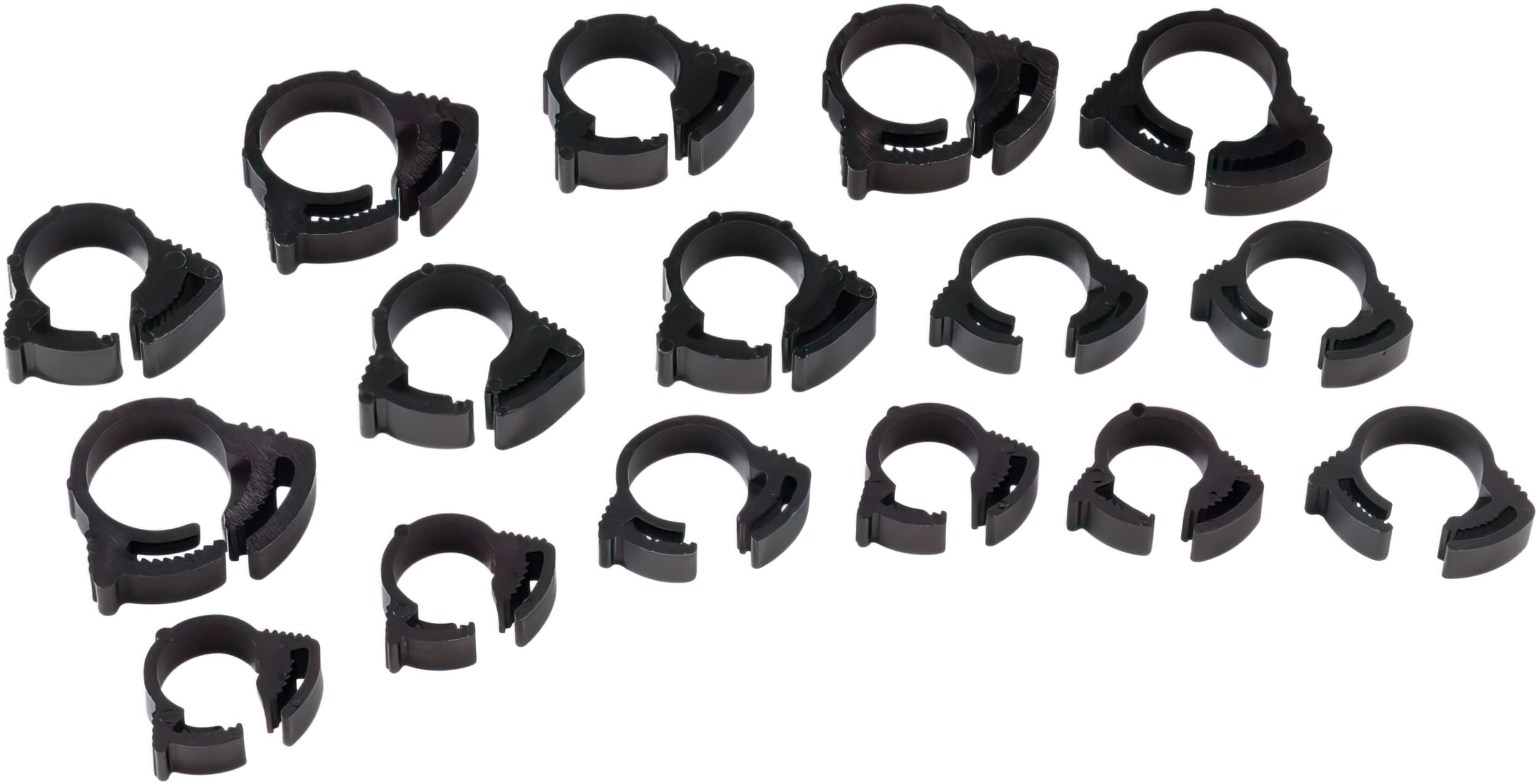 MR24020164 Fascette a cricchetto plastico 8 mm / 9 mm / 10 mm / 12 mm (16 pezzi)