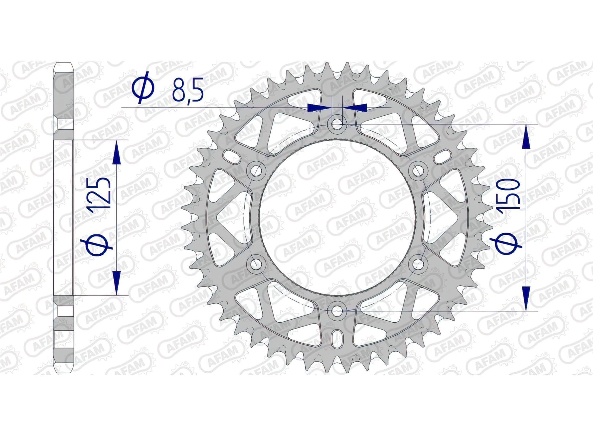1074735009 Corona Afam alluminio Z53 KTM, COD: '1074735009
