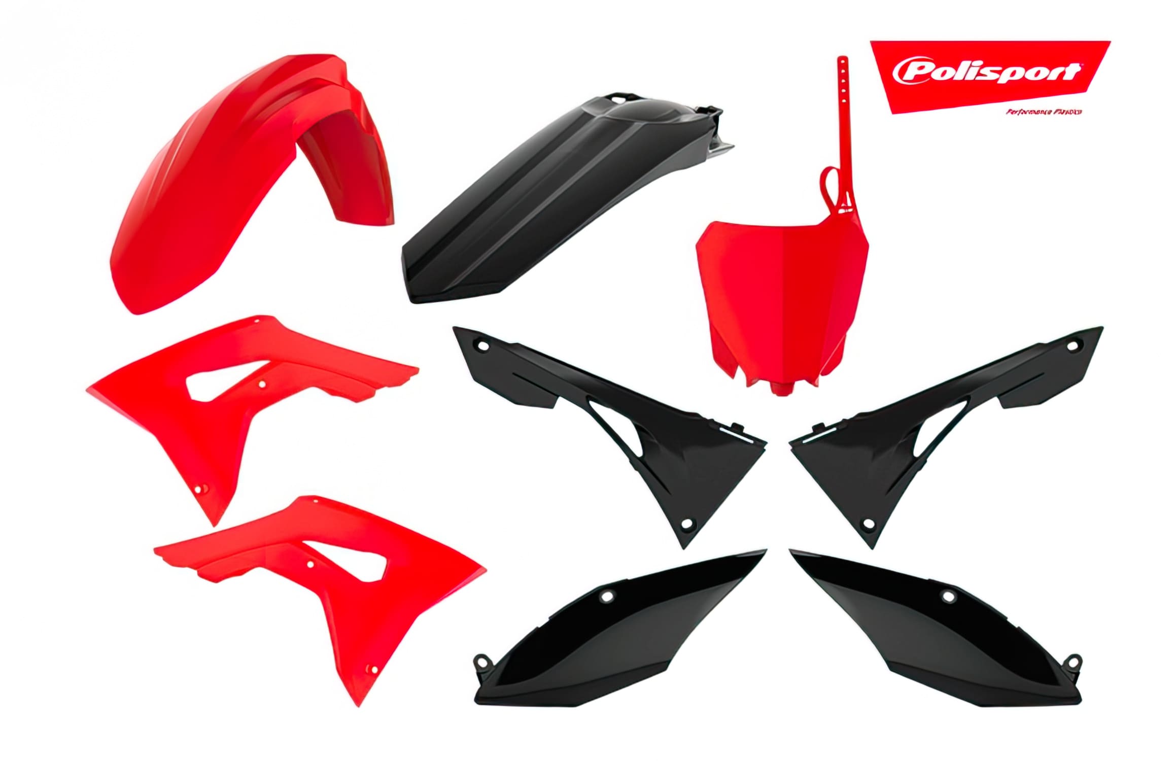 POL-90833 Kit Carena Polisport rosso / nero Honda CRF250 / 450R, COD: POL-90833