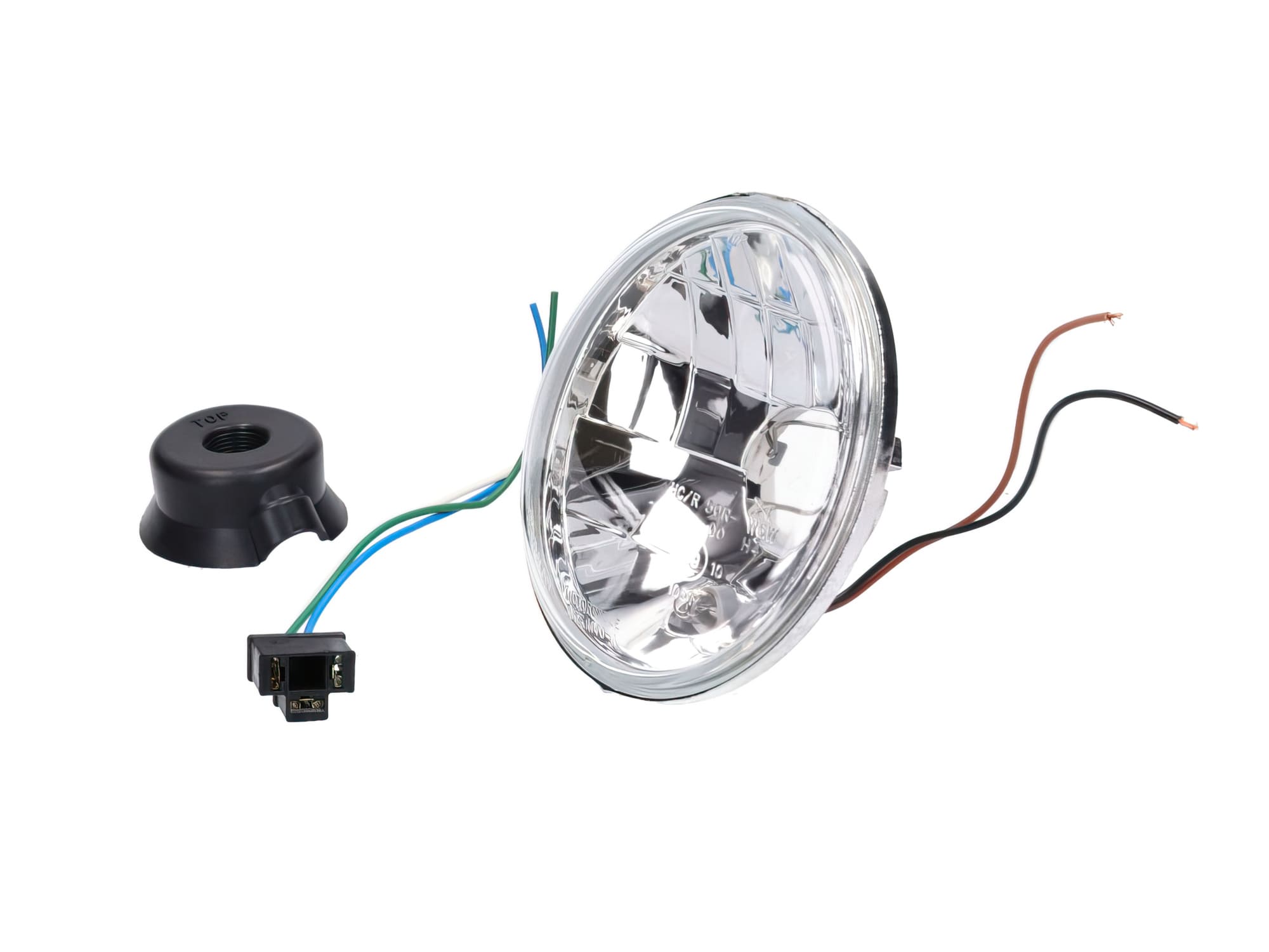 MOF-40863 Faro tondo 12V H4 / HS1 alogeno con luce di posizione Simson S50 / S51 / S70 omologato CE, COD: MOF-40863