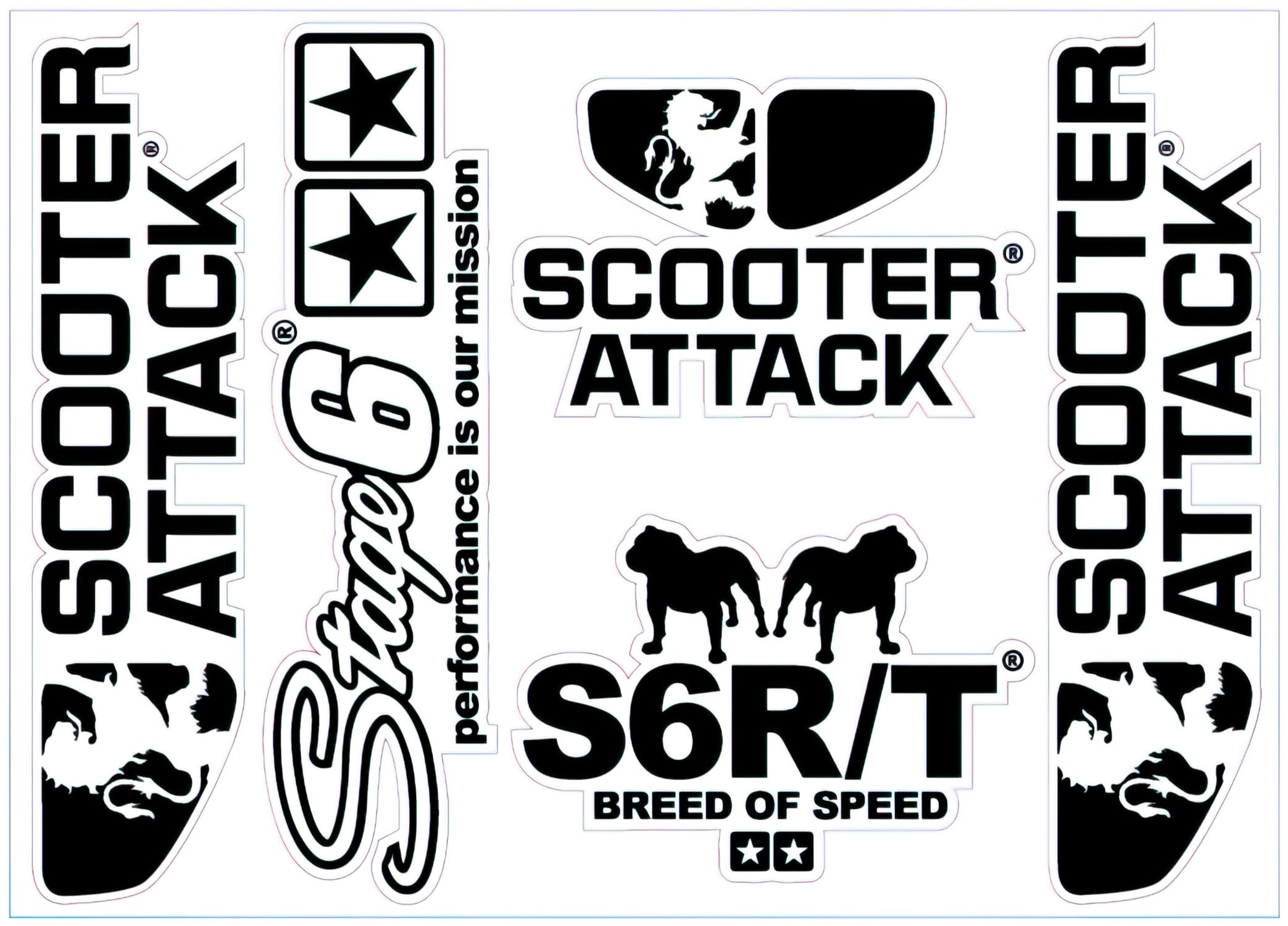 STICK-SA-FREE Scooter-Attack stickers 140x100mm, COD: STICK-SA-FREE